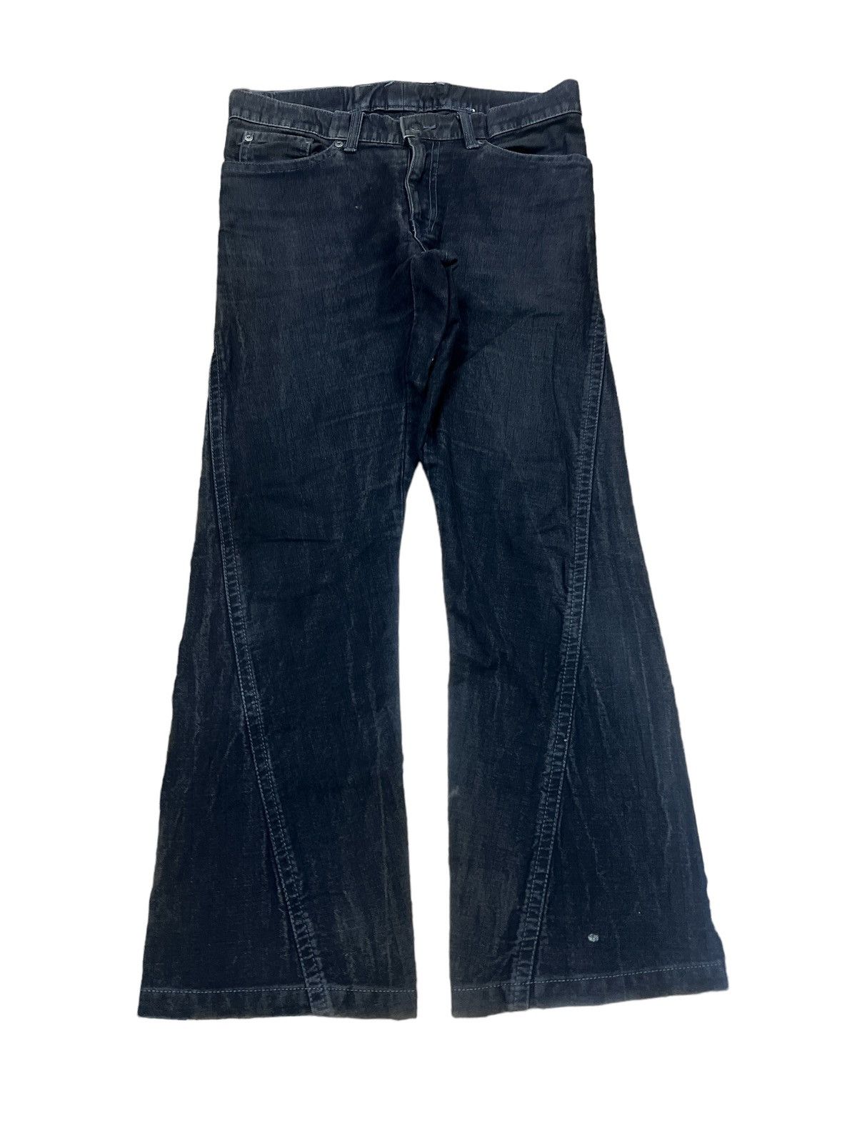 Japanese Brand × Vintage FLARED🔥CUSTOME CULTURE TWIST DENIM PANT Size US 31 - 1 Thumbnail
