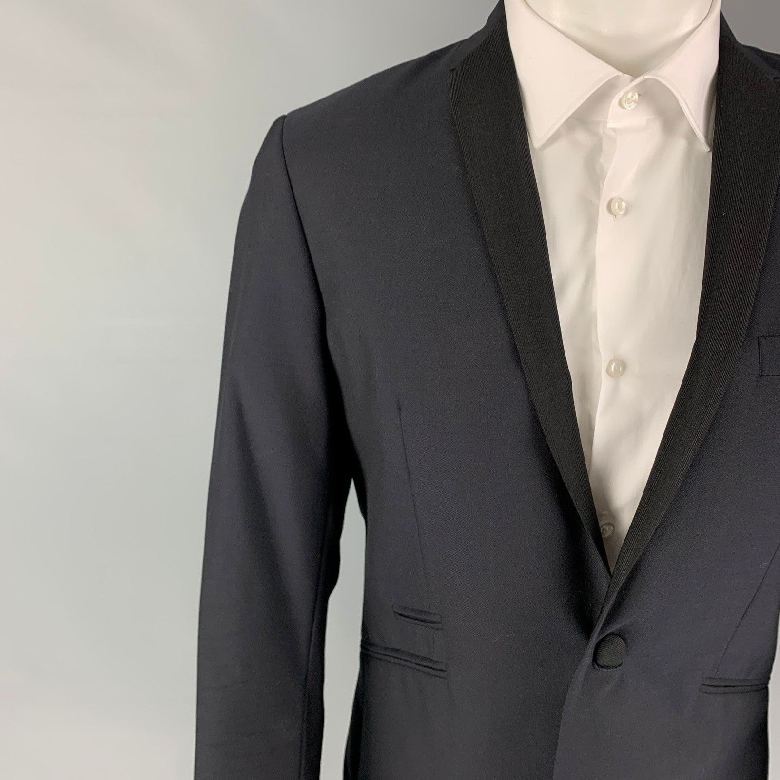 Other SPENCER HART Size 38 Black Wool Mohair Tuxedo Sport Coat Size 38R - 2 Thumbnail