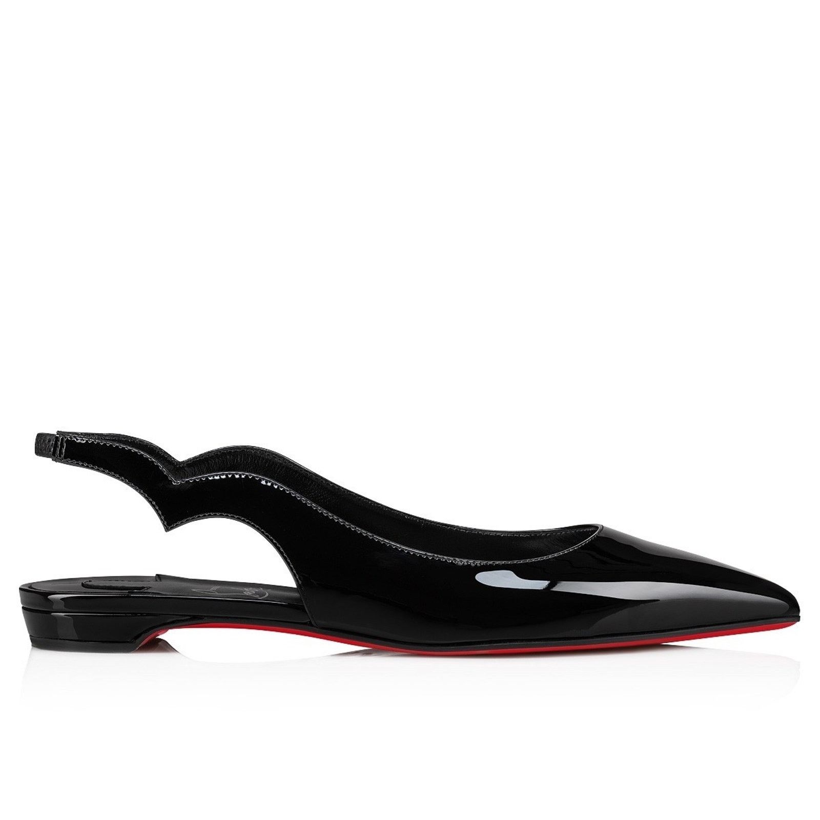 Christian Louboutin Hot Chickita Sling Flat Black Patent