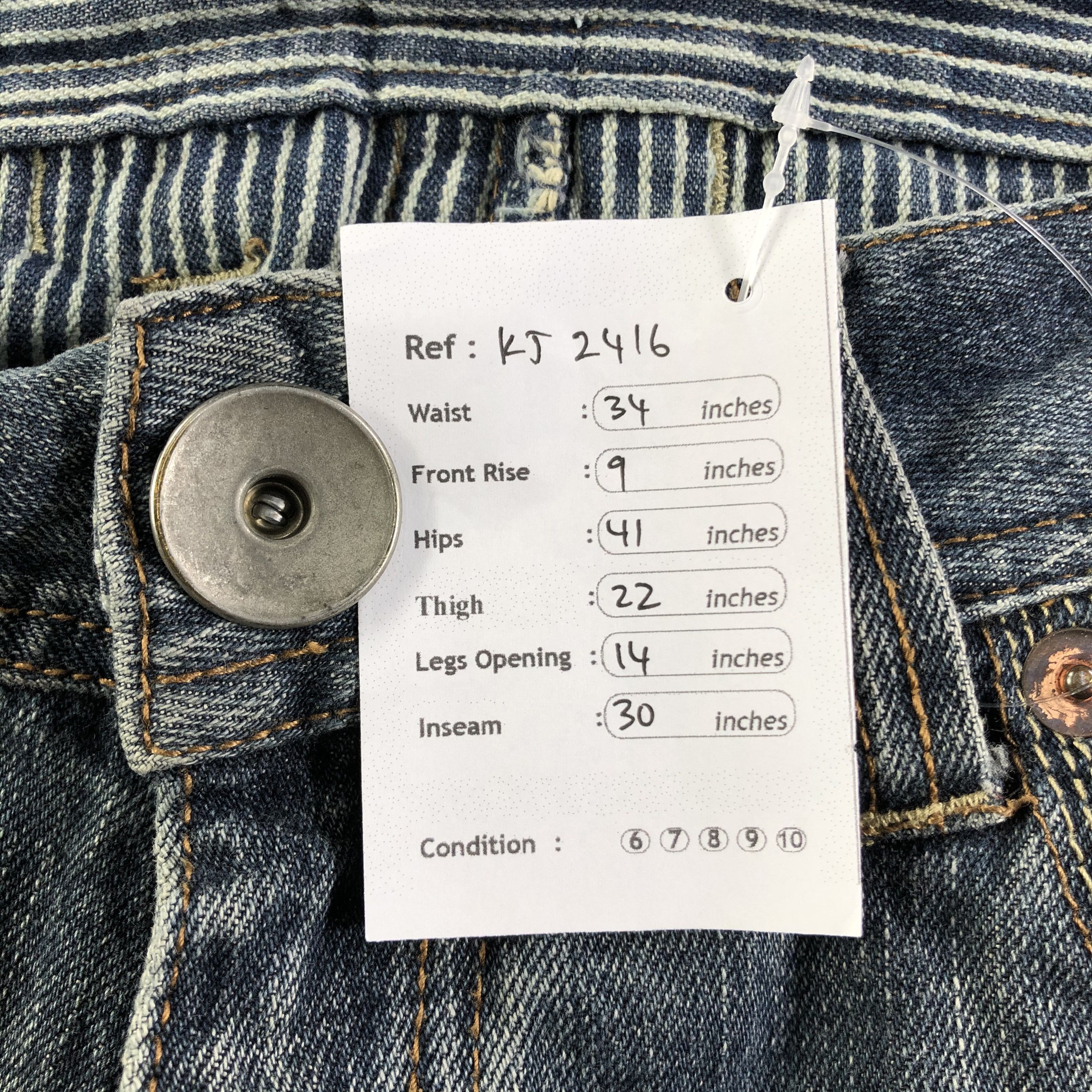 Japanese Brand Made In Heaven Zipper Jeans KJ2416 Size US 34 / EU 50 - 9 Thumbnail