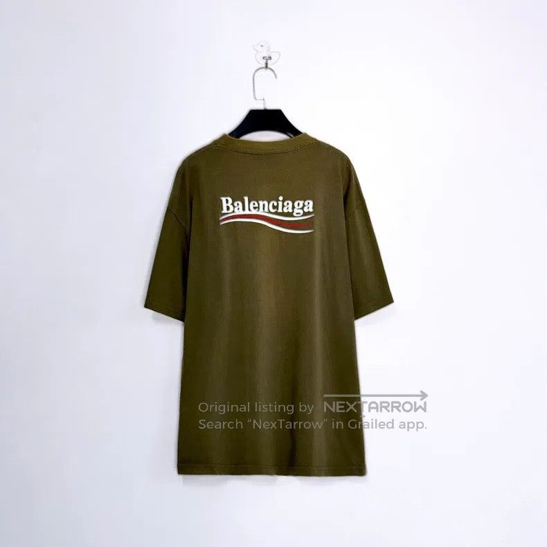 Balenciaga Balenciaga Green/Olive Embroidered Front and Back Wave Coc Size US M / EU 48-50 / 2 - 2 Thumbnail