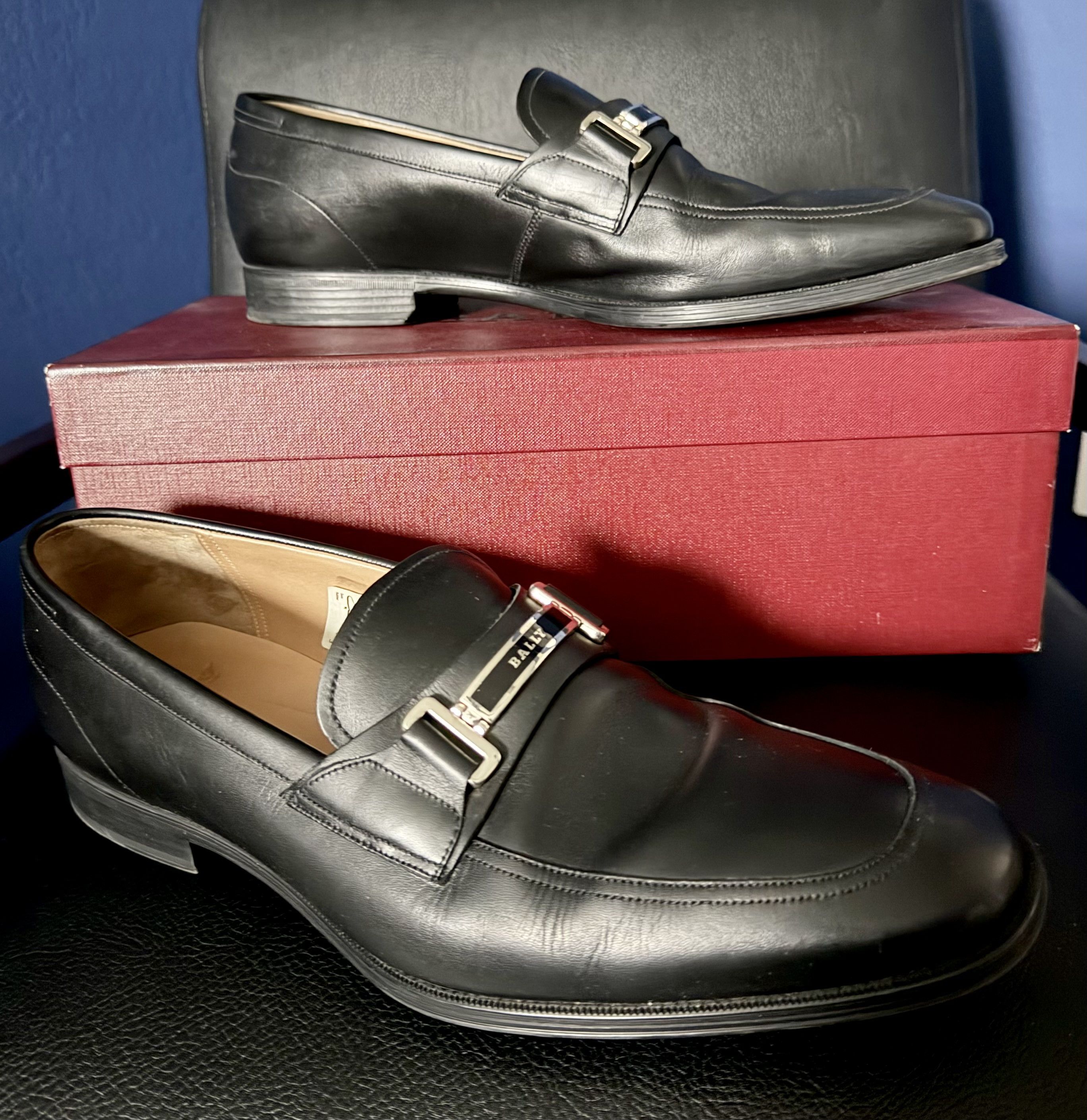 Bally Bally Black Calfskin Leather Loafers Size US 10 / EU 43 - 1 Thumbnail