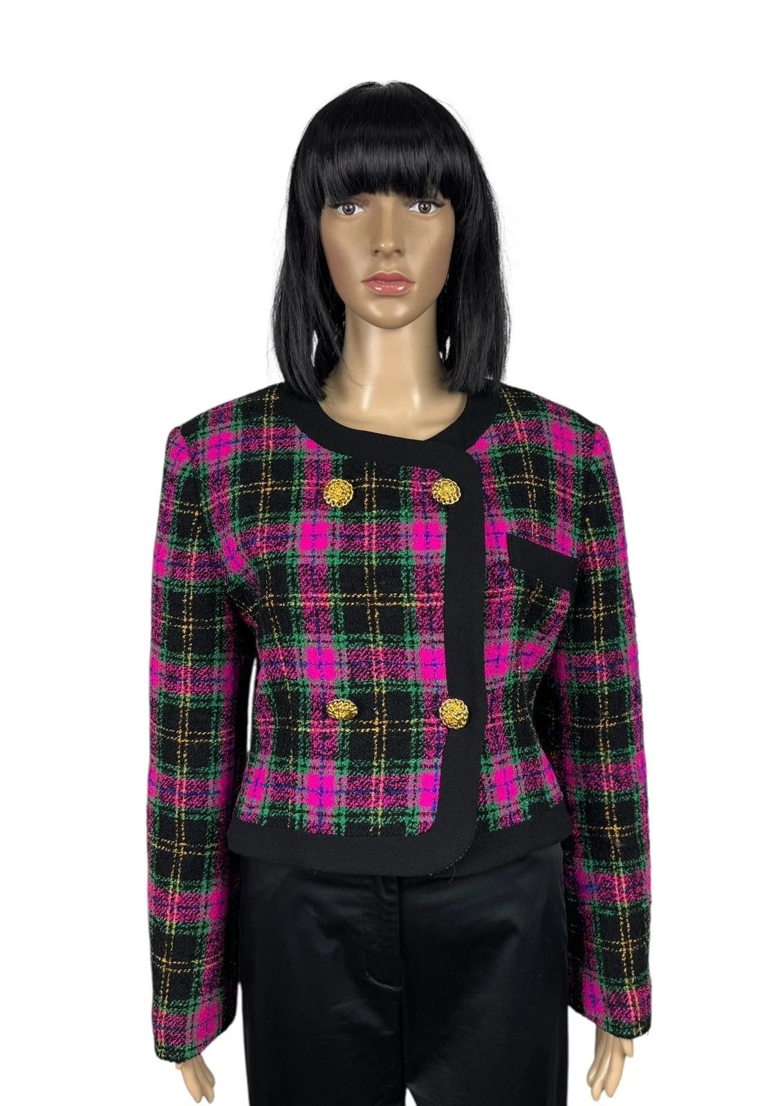 Other Cameresi Couture Plaid Tweed Wool Jacket Vintage size 42 Size S / US 4 / IT 40 - 1 Thumbnail