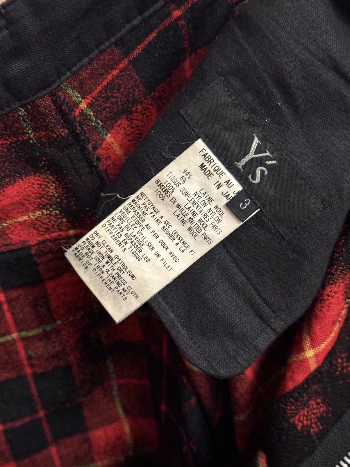 Yohji Yamamoto yohji yamamoto grunge check pants 3 jp Size 27" / US 4 / IT 40 - 2 Thumbnail