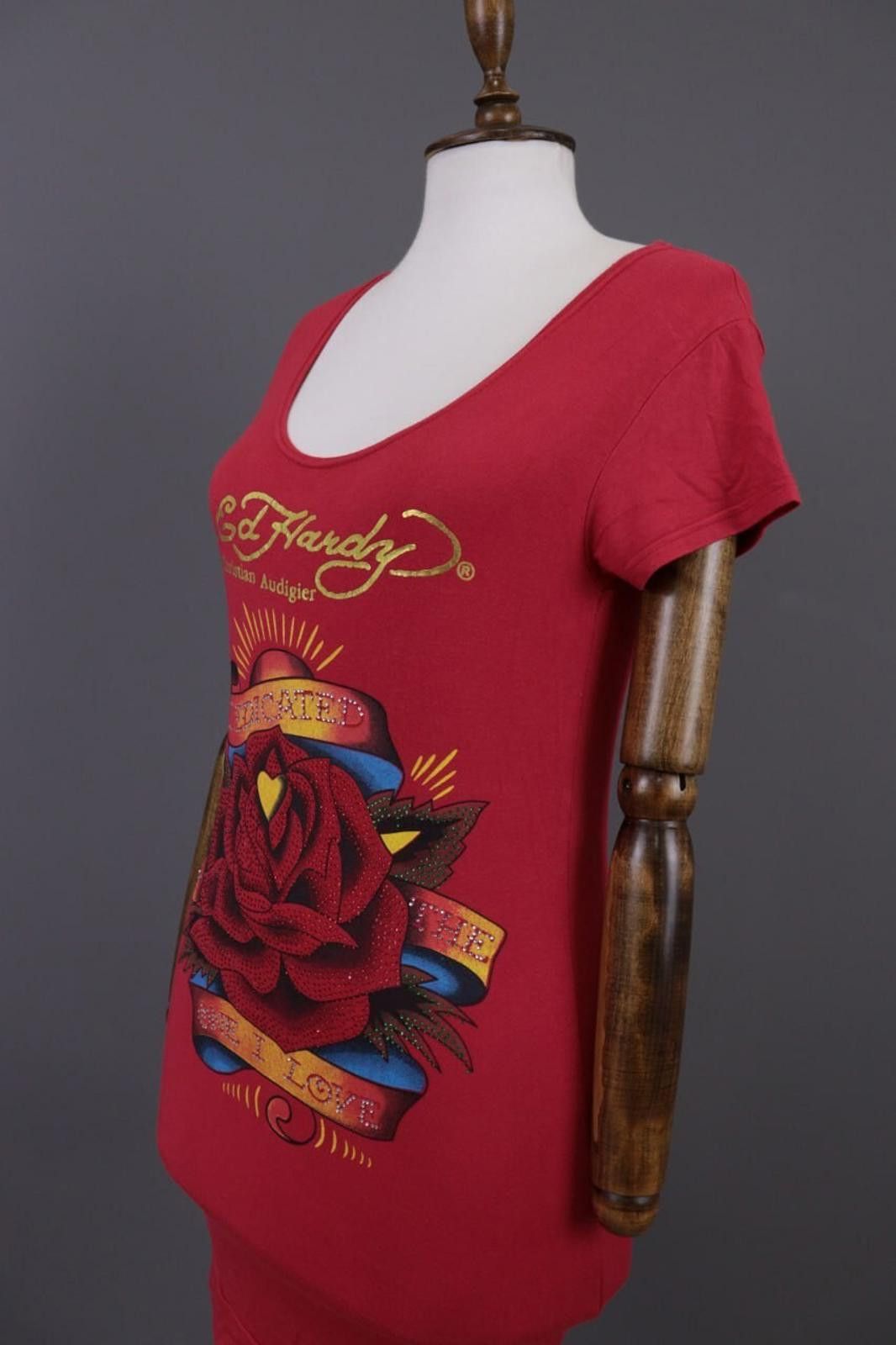 Ed Hardy Ed Hardy by Christian Audigier I Love Rose Tunic Shirt Sz S Size S / US 4 / IT 40 - 6 Thumbnail
