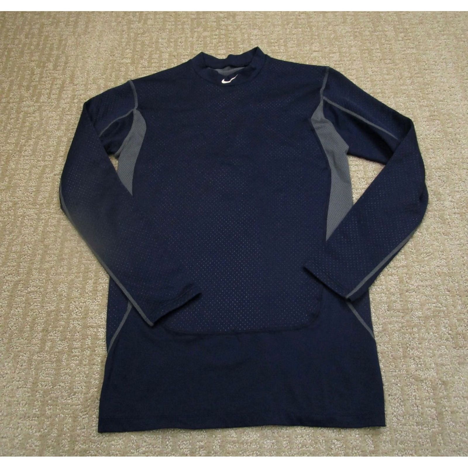 Nike Nike Pro Combat Shirt Men Medium Blue Nike Dri-Fit Long Sleeve Training Gym Run Activewear Pattern Solid Size US M / EU 48-50 / 2 - 2 Thumbnail