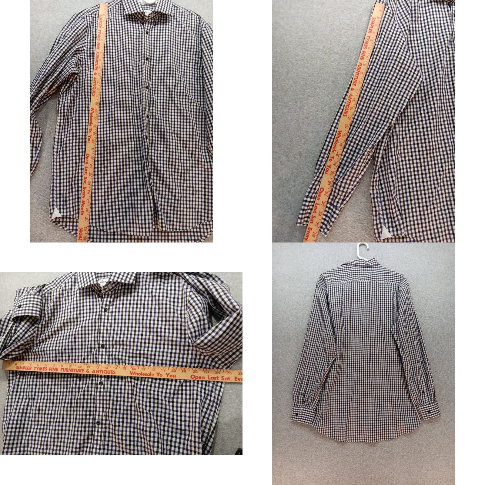 Robert Graham Robert Graham Shirt Mens 44 Purple Black Plaid Long Sleeve Flip Cuff Button-Up Casual Party/Cocktail Travel Size US XXL / EU 58 / 5 - 8 Thumbnail