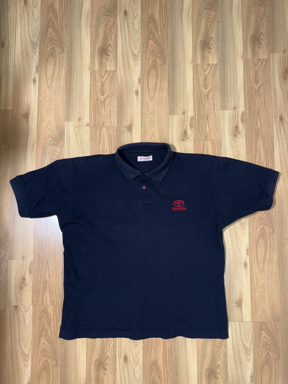 Japanese Brand VTG TOYOTA Corporate Polo Navy Blue - Size L (Fits XL/XXL) Size US L / EU 52-54 / 3 - 1 Thumbnail