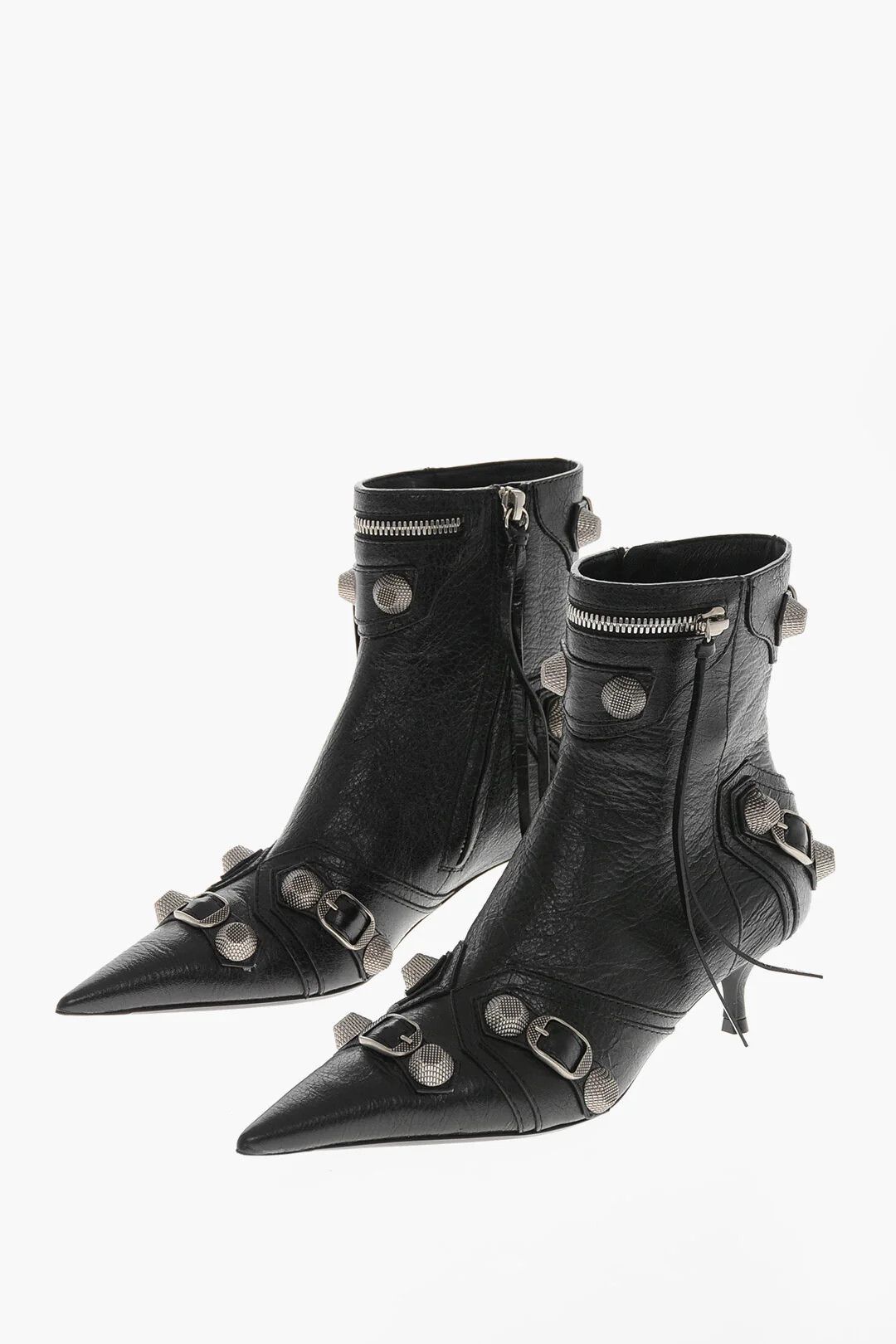 Balenciaga og1mm0326 Hammered Patent Leather Ankle Boots in Black Size US 6 / IT 36 - 2 Thumbnail