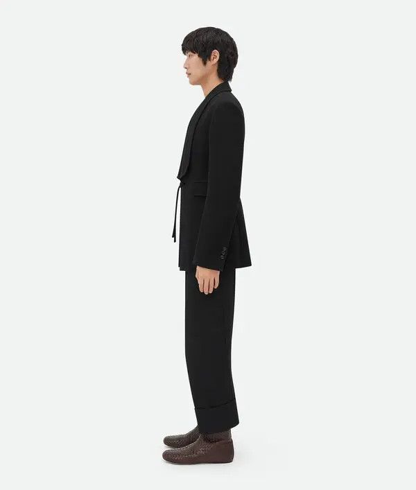 Bottega Veneta o1lv12m1024 Shawl Collar Ottoman Light Cotton Jacket Black Size US L / EU 52-54 / 3 - 2 Thumbnail