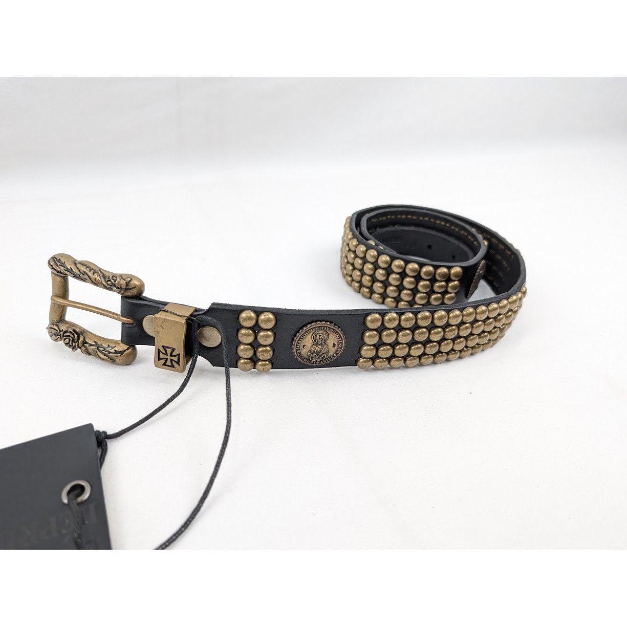 Enfants Riches Deprimes o1rshd1 Size: 90 / Antique Brass Jesus Coin Belt Black/Brass Size 36 - 6 Thumbnail