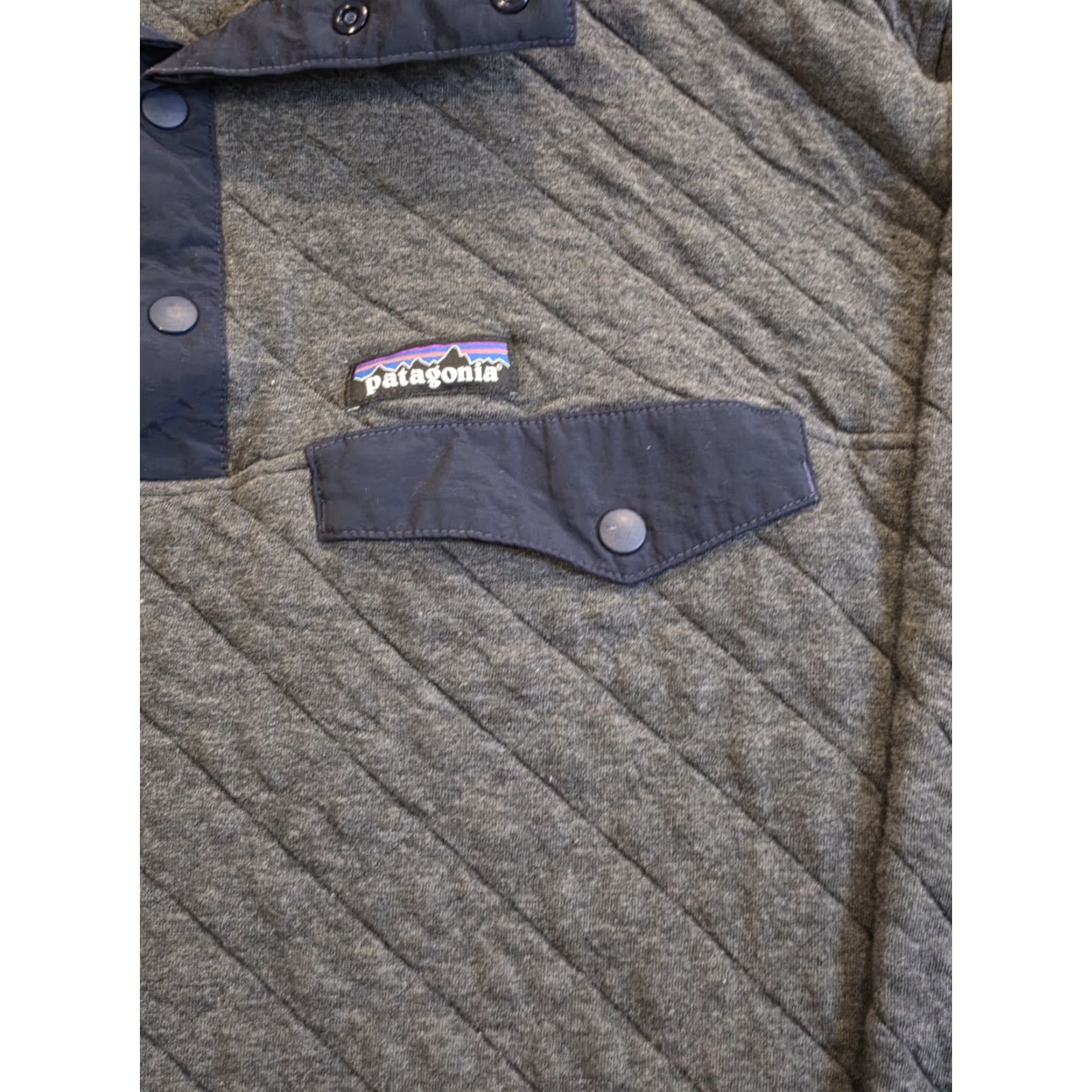 Patagonia Patagonia Quilt Snap T Pullover Organic Cotton Diamond Quilt Charcoal Gray XL Jacket Mens Size US XL / EU 56 / 4 - 4 Thumbnail