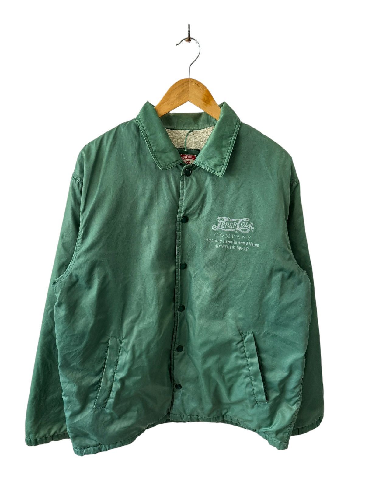 Coca Cola × Pepsi Vintage Pepsi Cola Satin Bomber Jacket Sherpa Lined Size US L / EU 52-54 / 3 - 1 Thumbnail