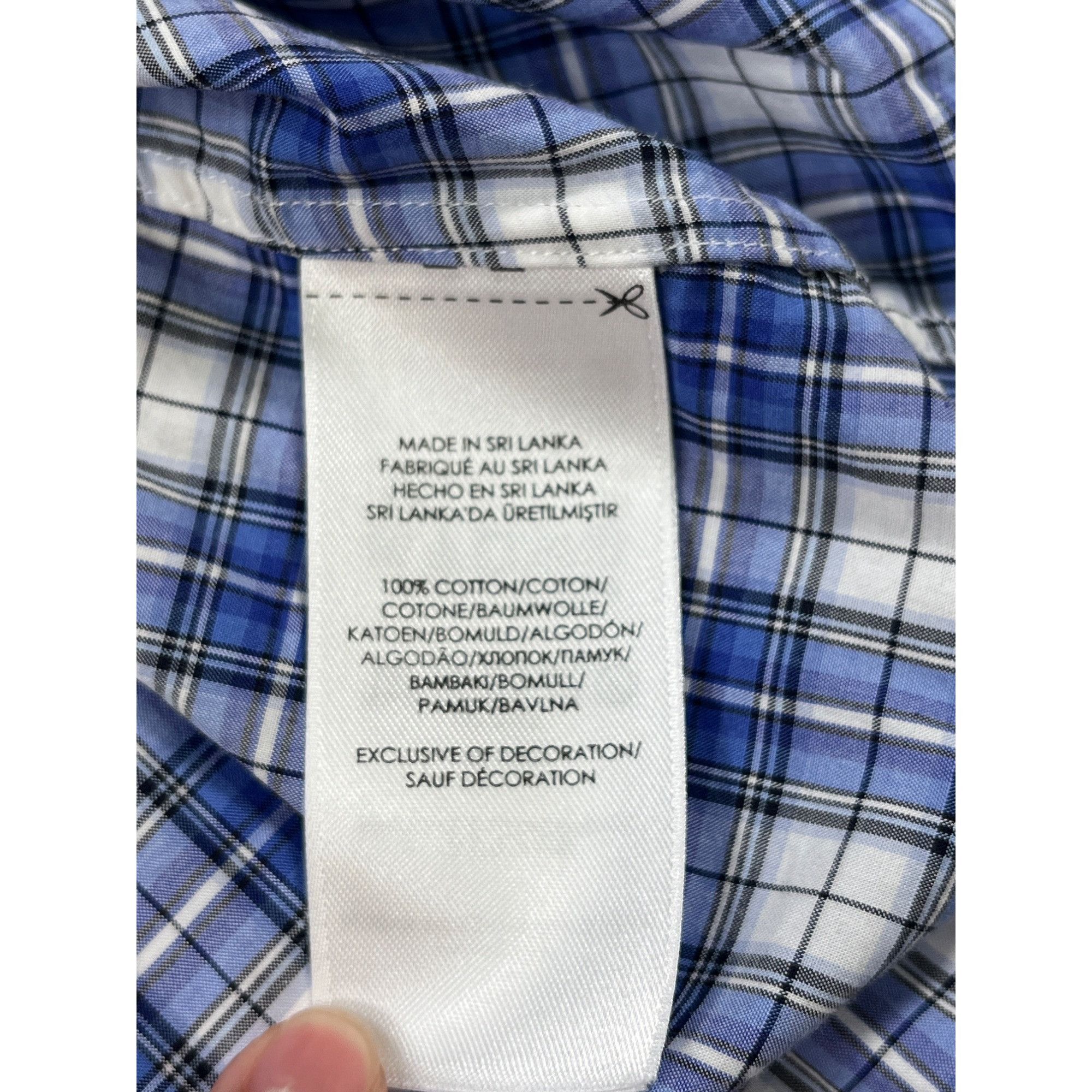 Ralph Lauren Ralph Lauren SKU 7578 Mens Blue & White Plaid Short Sleeve B Size US XL / EU 56 / 4 - 5 Thumbnail