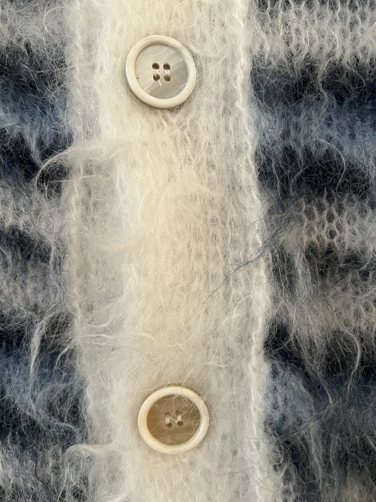 Marni Marni Blue and White Striped Mohair Cardigan Size US S / EU 44-46 / 1 - 7 Thumbnail