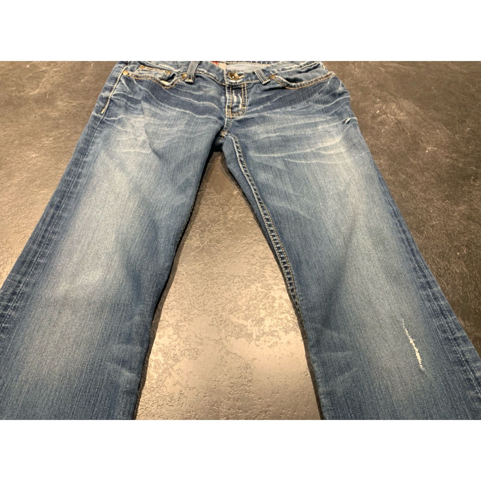 Vintage Buckle BKE Womens Jeans Flared 28x34 Blue Low Rise Stretch Denim Fall Winter Spring Size 28" / US 6 / IT 42 - 4 Thumbnail