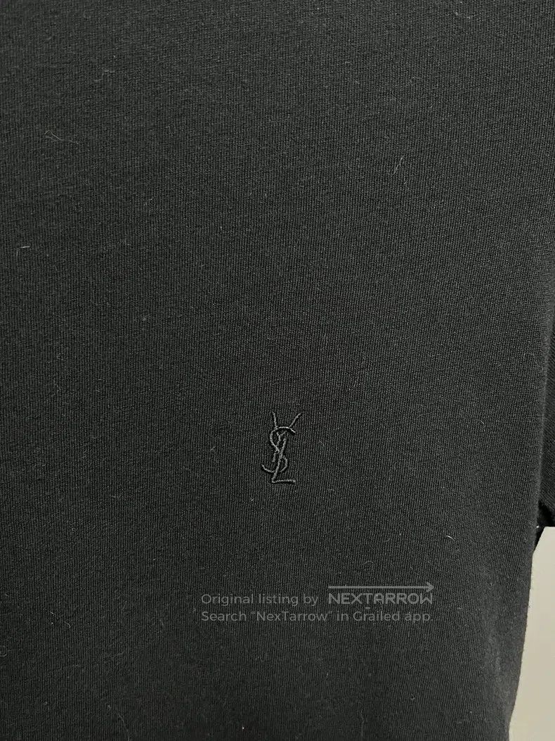 Saint Laurent Paris Saint Laurent Paris Solid Black Embroidered Small Logo T-S Size US M / EU 48-50 / 2 - 3 Thumbnail