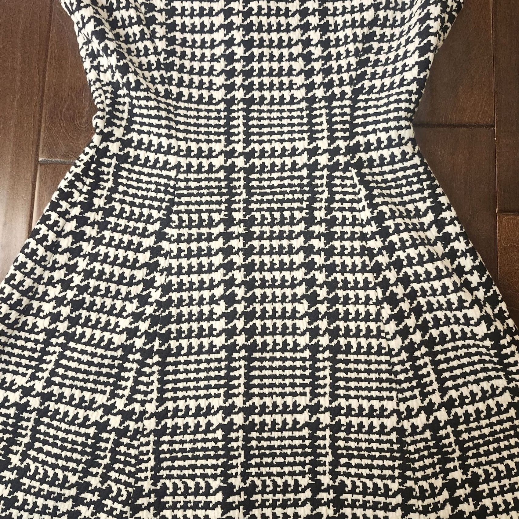 Vintage Forest Lily Dress Womens Small Black White Houndstooth Fit Flare Skater Size S / US 4 / IT 40 - 4 Thumbnail