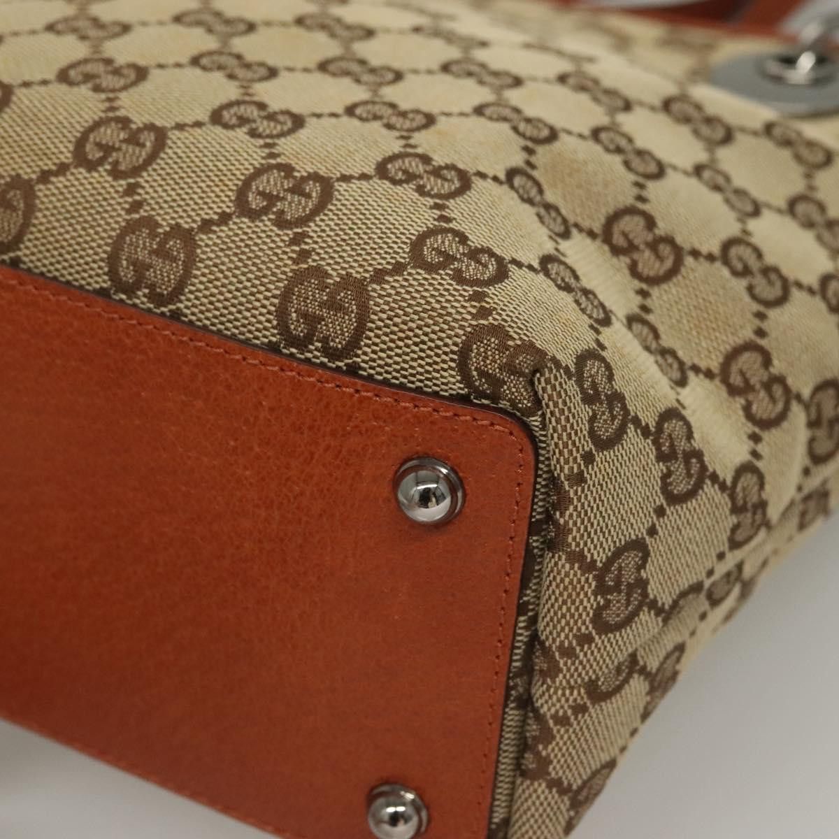 Gucci GUCCI GG Canvas Tote Bag Beige Silver Size ONE SIZE - 11 Thumbnail