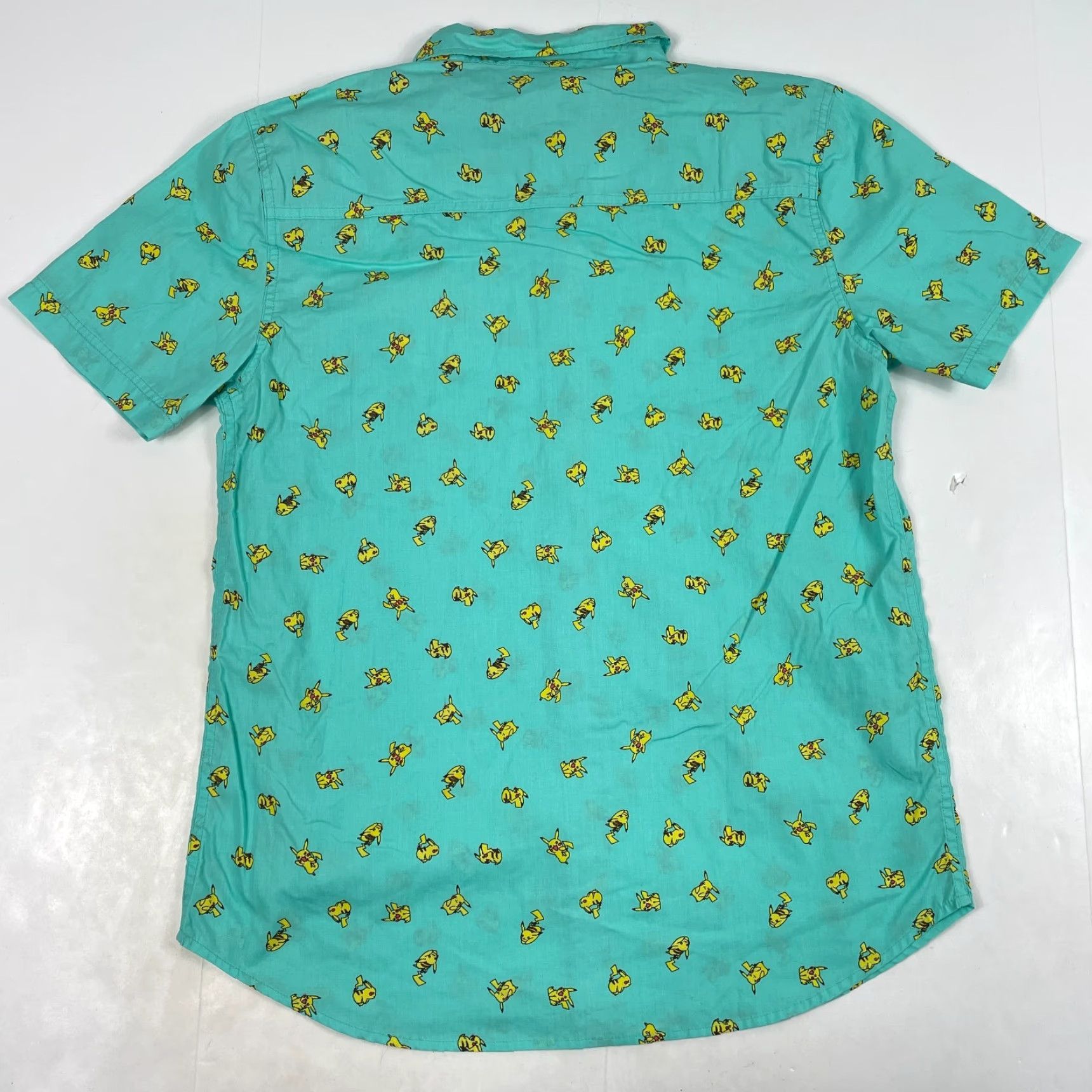 Vintage Pokemon Shirt Mens Medium Green Pikachu Short Sleeve Button Up Golf Gamer Arcade Size US M / EU 48-50 / 2 - 7 Thumbnail