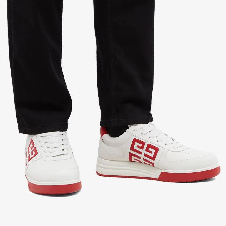 Givenchy o1srvl11e1224 4G Logo Detailed Lop Top Sneakers in Red/White Size US 12 / EU 45 - 6 Thumbnail