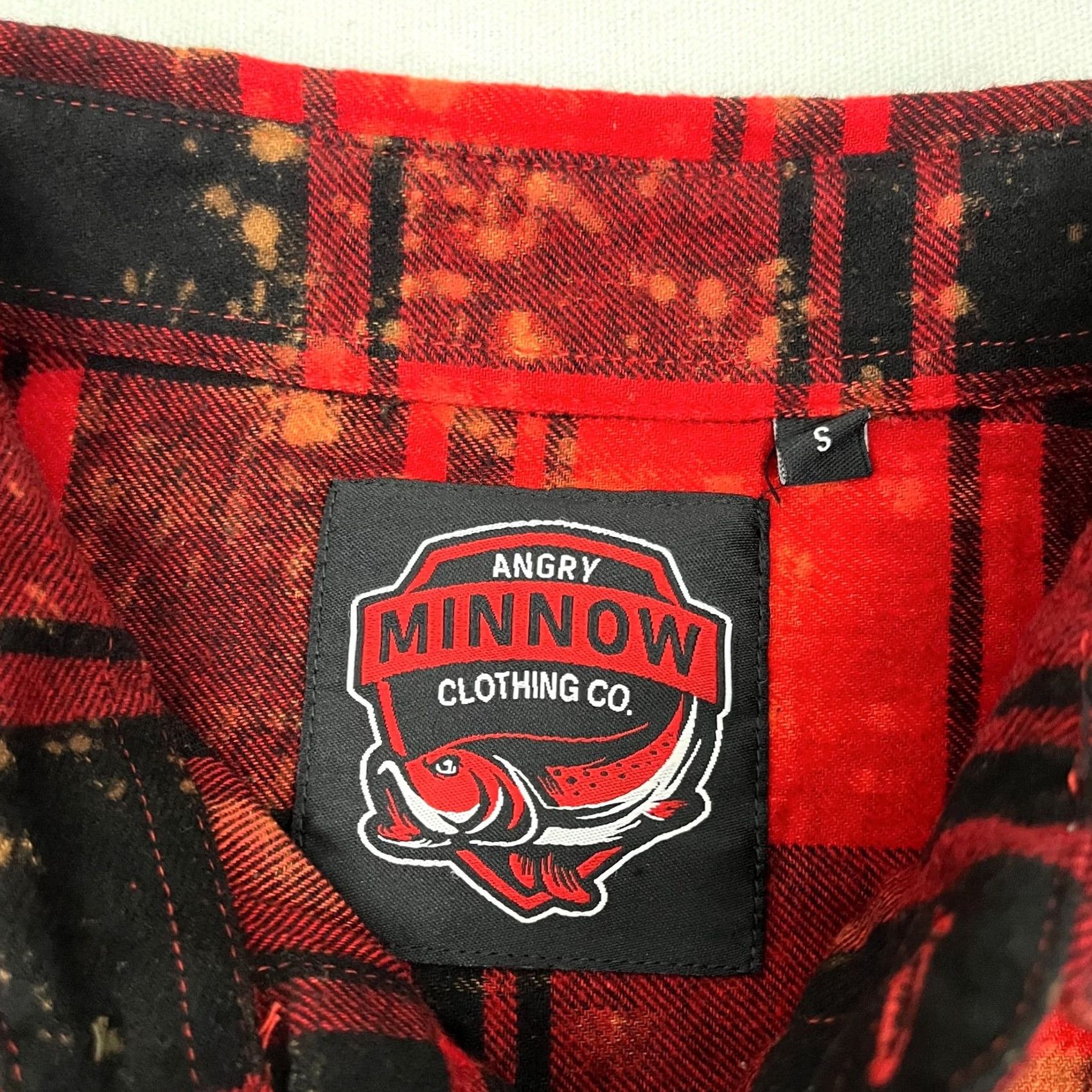 Vintage Angry Minnow Flannel Shirt Mens S Red Black Plaid Cotton Button-Up Size US S / EU 44-46 / 1 - 5 Thumbnail