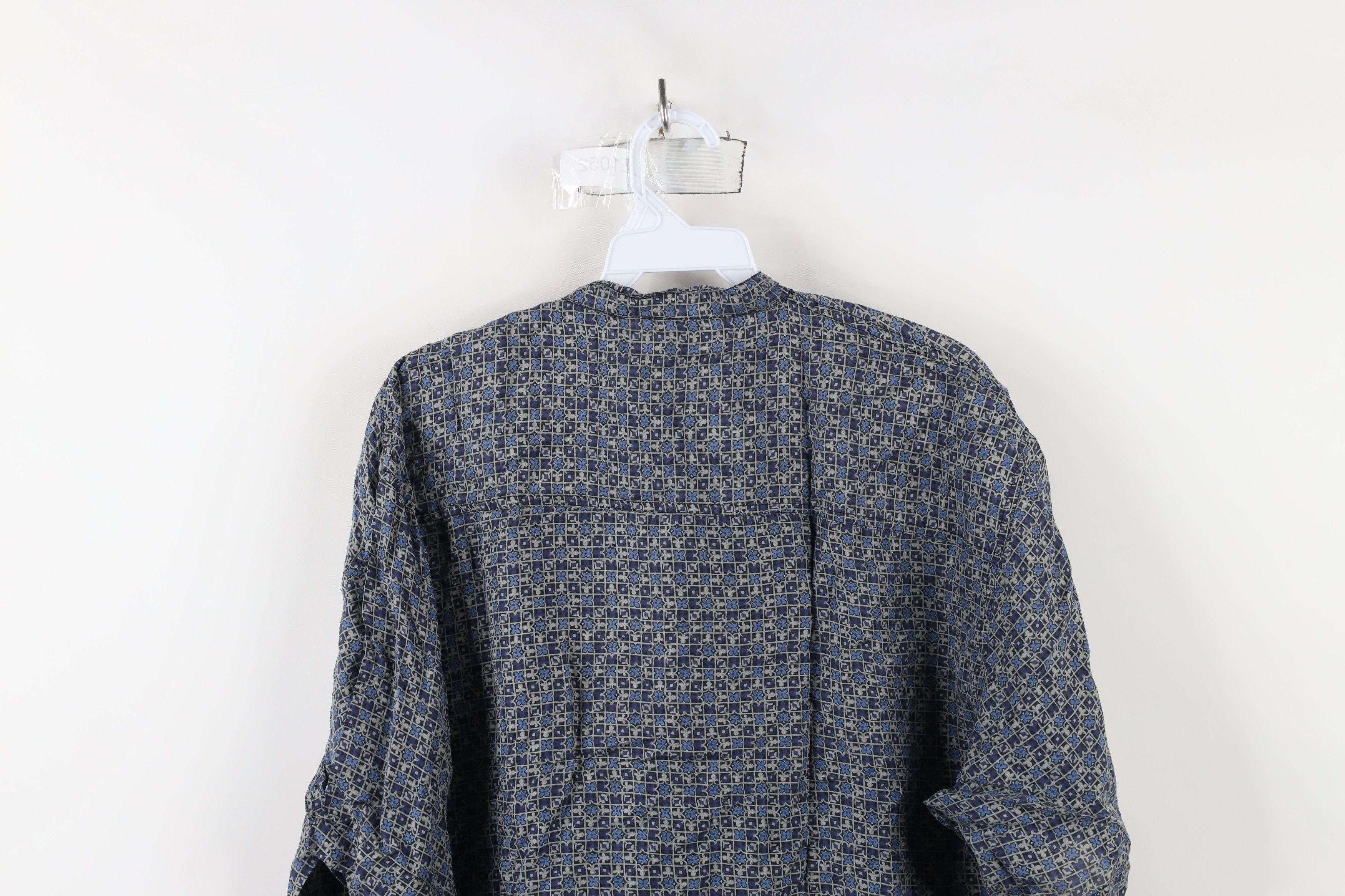 Vintage Vintage 90s Streetwear Flower Silk Band Collar Button Shirt Size US L / EU 52-54 / 3 - 9 Thumbnail