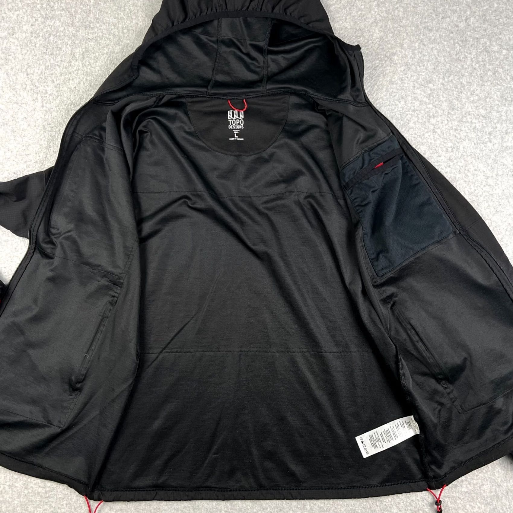 Topo Designs Topo Design Hoodie Jacket Mens Large Black Hybrid Performance Full Zip Hiking Size US L / EU 52-54 / 3 - 3 Thumbnail