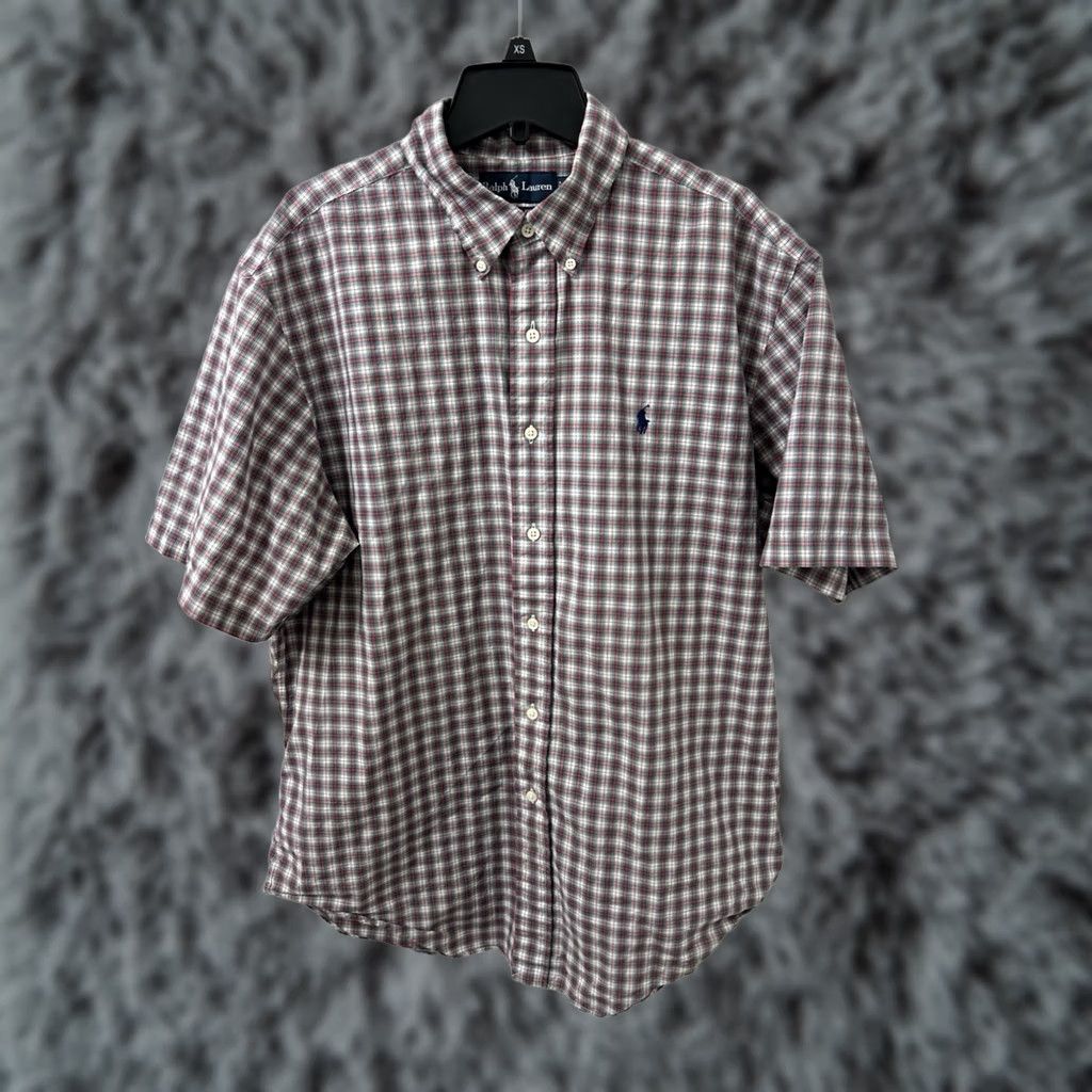 Polo Ralph Lauren VTG Ralph Lauren Shirt Mens Large Red Plaid Classic Fit Button Down Logo S/S Size US L / EU 52-54 / 3 - 1 Thumbnail