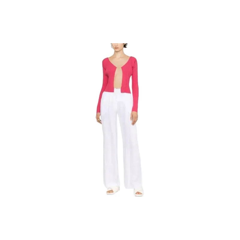 Jacquemus o1mle0325 La Maille Pralu Longue Cardigan in Pink Size M / US 6-8 / IT 42-44 - 2 Thumbnail