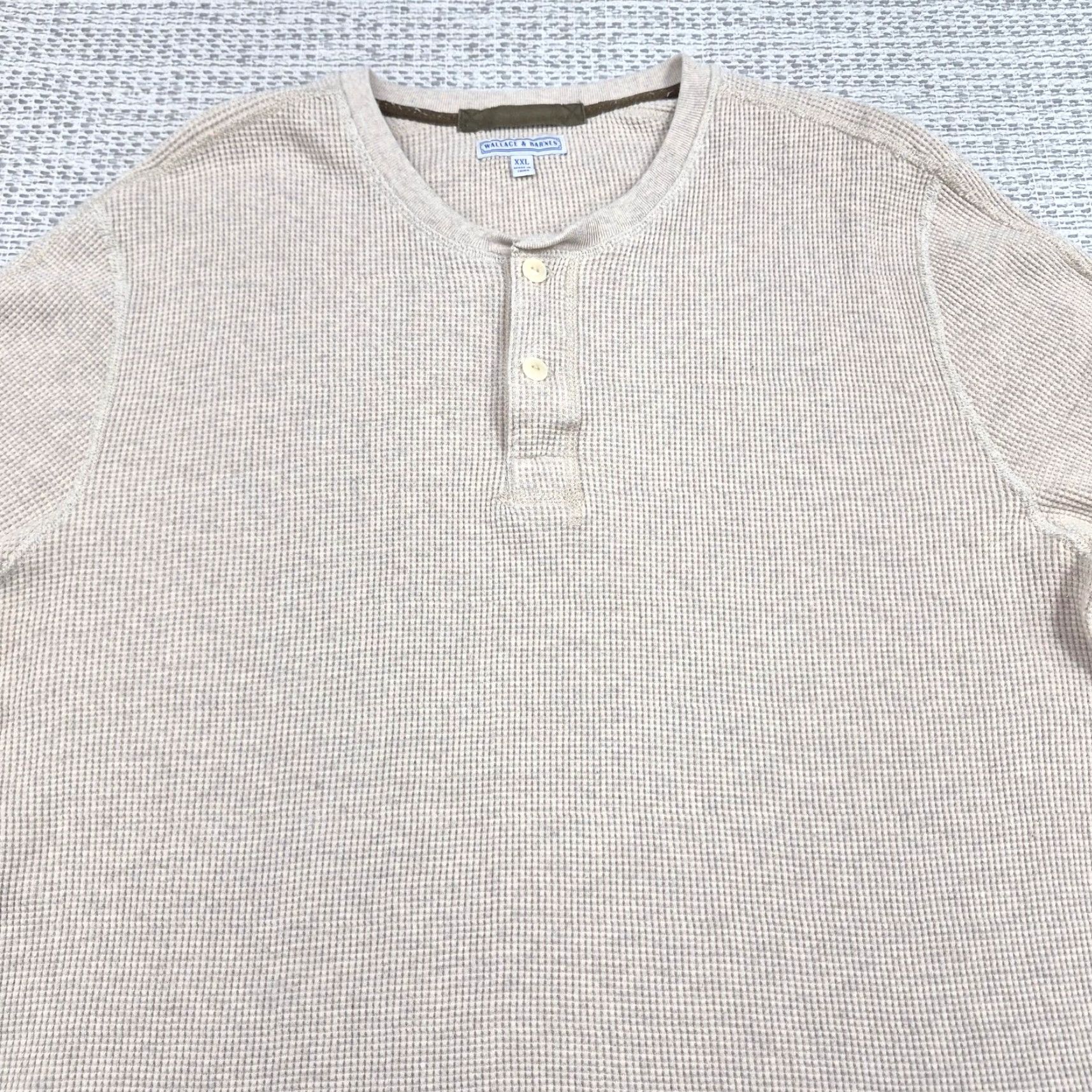 Wallace & Barnes Wallace & Barnes Shirt Mens 2XL Beige Thermal Henley Long Sleeve Casual Tee Size US XXL / EU 58 / 5 - 4 Thumbnail