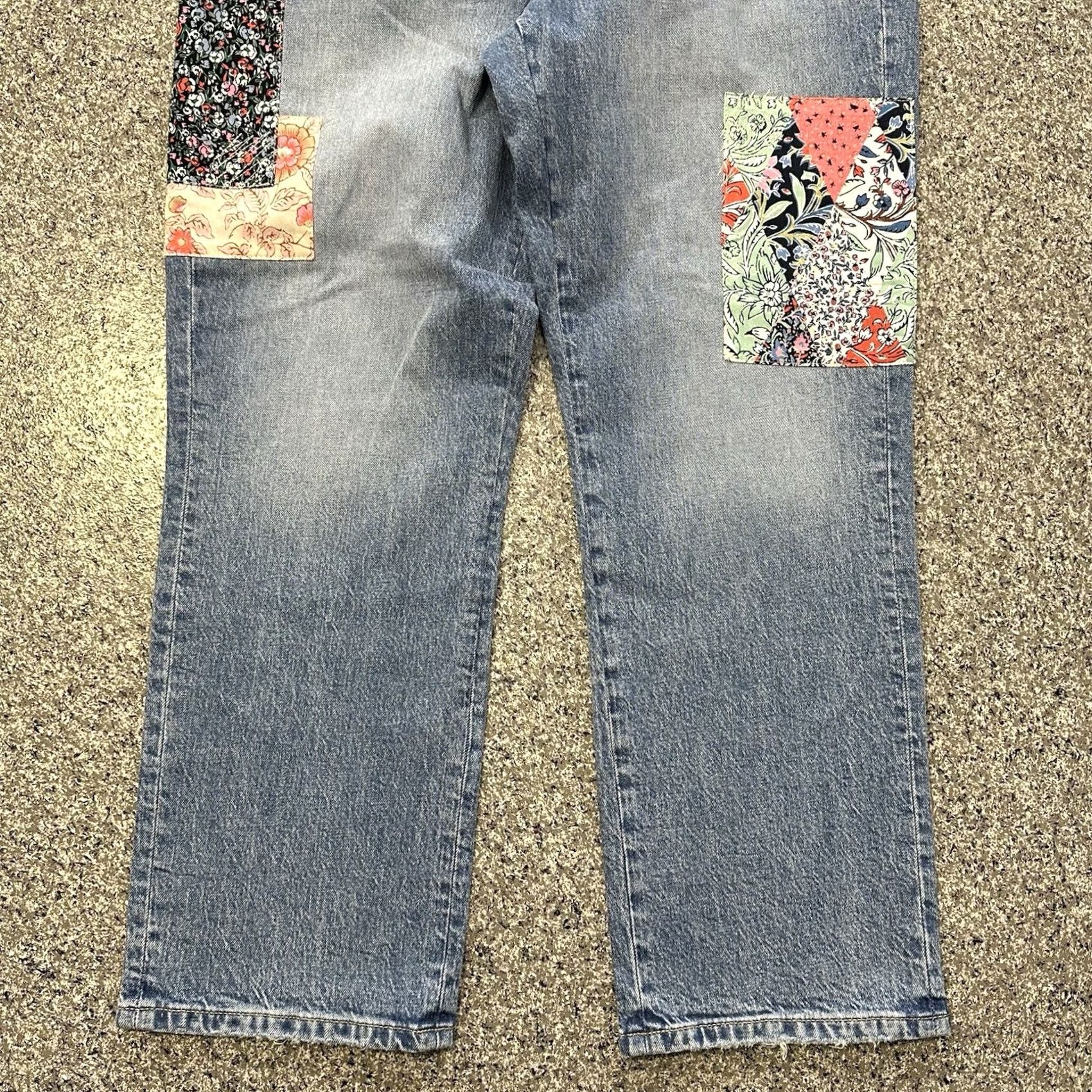 Loft LOFT Jeans Womens 6 28x27 Straight Crop High Rise Patchwork Stretch Denim Blue 5-Pocket Womens Jeans Size 28" / US 6 / IT 42 - 3 Thumbnail