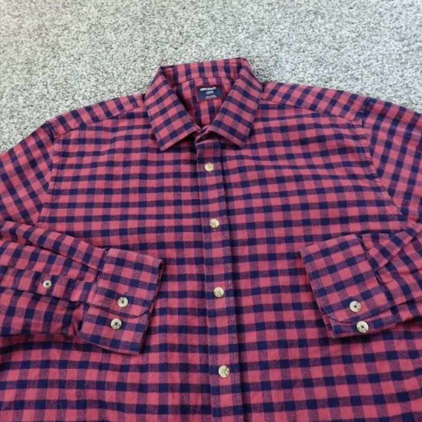 UNTUCKit UNTUCKit Shirt Mens L Red Blue Plaid Flannel Bricco Button Up Long Sleeve Preppy Shirt Size US L / EU 52-54 / 3 - 3 Thumbnail