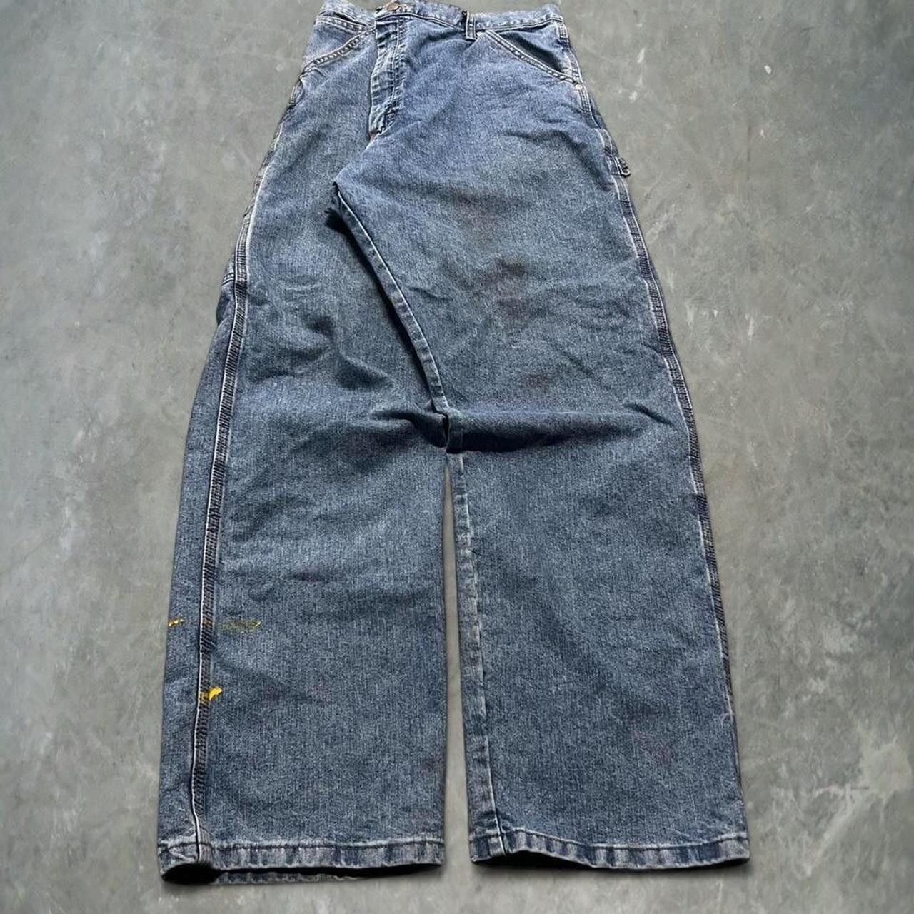Vintage Crazy Vintage Y2K/2000s Baggy Carhartt Style Medium wash workwear Style Carpenter Jeans! Size US 38 / EU 54 - 2 Thumbnail