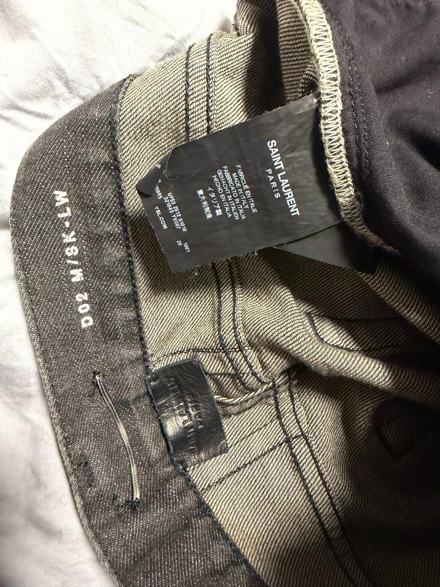 Saint Laurent Paris SLP 13AW Gray D02 Washed Distressed Jeans 29 Size US 29 - 3 Thumbnail