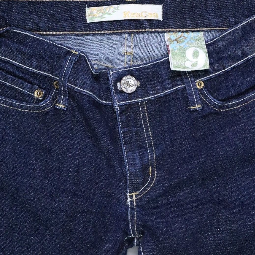 Vintage KANCAN Jeans Low Rise Embellished Straight Jeans Blue 28 Womens Studded 5-Pocket Design Size 28" / US 6 / IT 42 - 4 Thumbnail