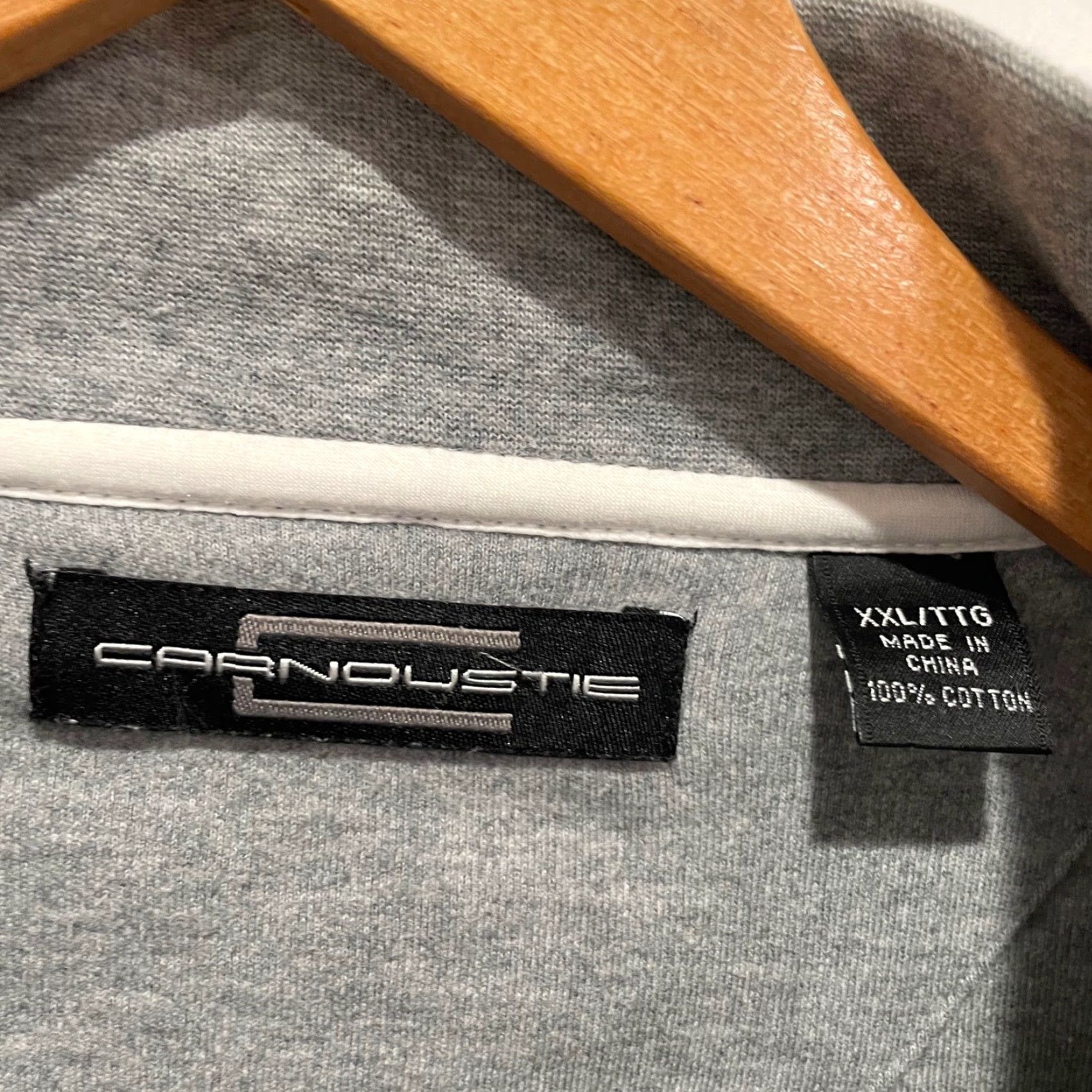 Vintage Carnoustie Mens XXL Gray 100% Cotton 1/4 Zip Pullover Golf Sweater Regular Fit Size US XXL / EU 58 / 5 - 2 Thumbnail