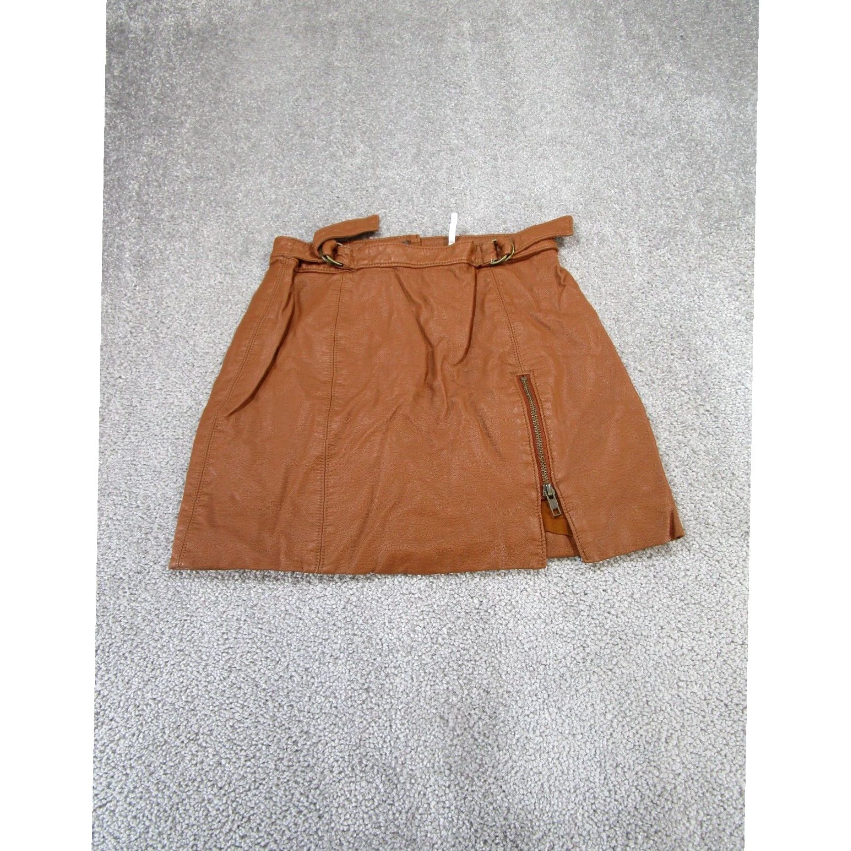 Free People Free People Womens Brown Faux Leather A Line Skirt 0 Size 25" / US 0 / IT 36 - 1 Thumbnail