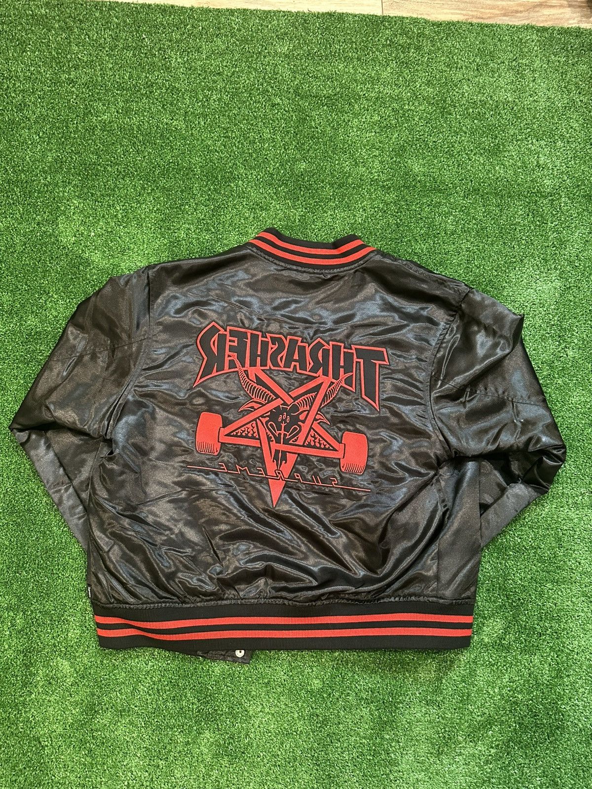 Supreme × Thrasher Supreme x Thrasher Satin Varsity Jacket Size US M / EU 48-50 / 2 - 1 Thumbnail