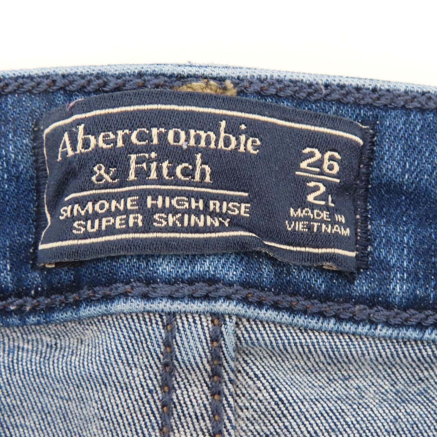 Abercrombie & Fitch Abercrombie & Fitch Simone High Rise Super Skinny Blue Denim Jeans Women 26 2L Size 26" / US 2 / IT 38 - 6 Thumbnail