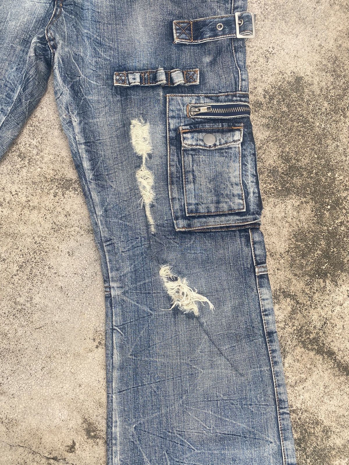 If Six Was Nine × Japanese Brand Flare Jeans Semantic Design Cargo Multipocket Bootcut Size US 33 - 6 Thumbnail