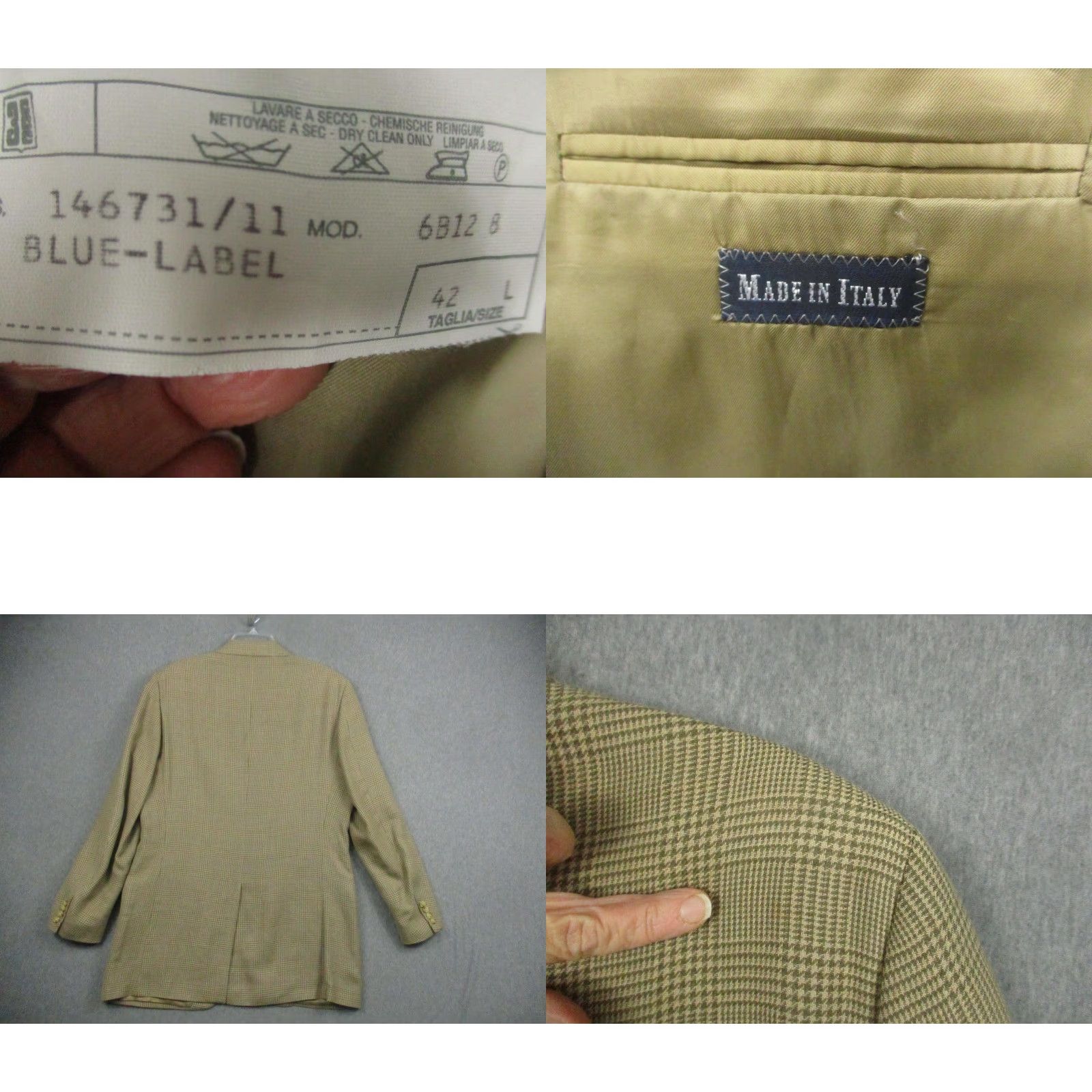 Polo Ralph Lauren VINTAGE Polo Ralph Lauren Blazer Men 42L Beige Plaid Sport Coat Made Italy Size US XL / EU 56 / 4 - 9 Thumbnail