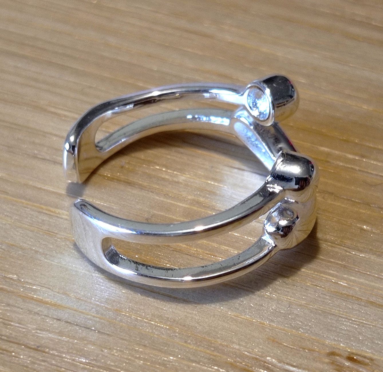 Designer × Vintage Vintage Smile Stripe Punk Shine Silver Ring Unique Rave Size ONE SIZE - 3 Thumbnail