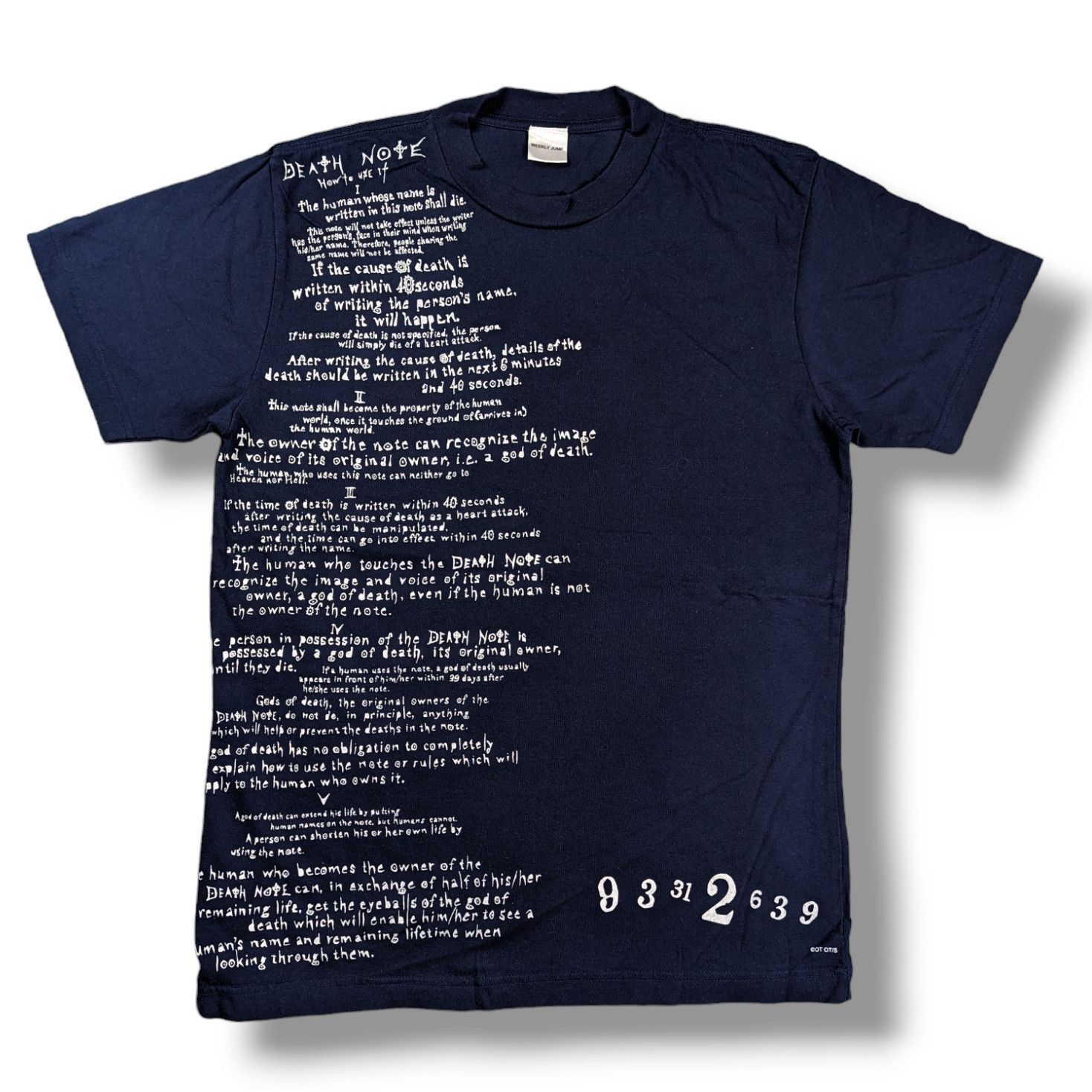 image of Anima x Vintage Death Note Anime Weekly Jump Limited T-Shirt, Men's (Size Medium)