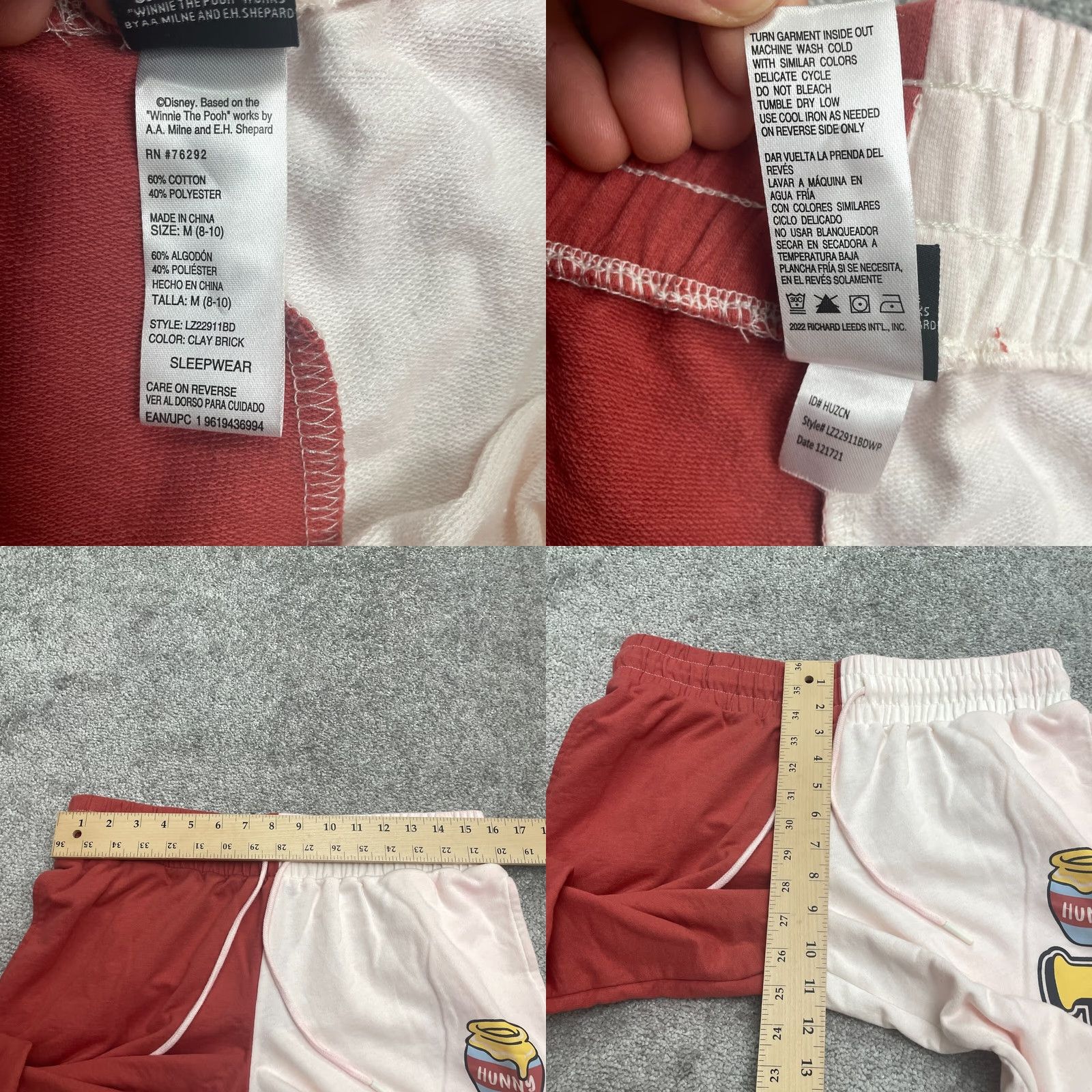 Disney Disney Pajama Pants Jogger Womens Medium Orange White Disney Winnie The Pooh Sleepwear Graphic Print Size 32" / US 10 / IT 46 - 8 Thumbnail