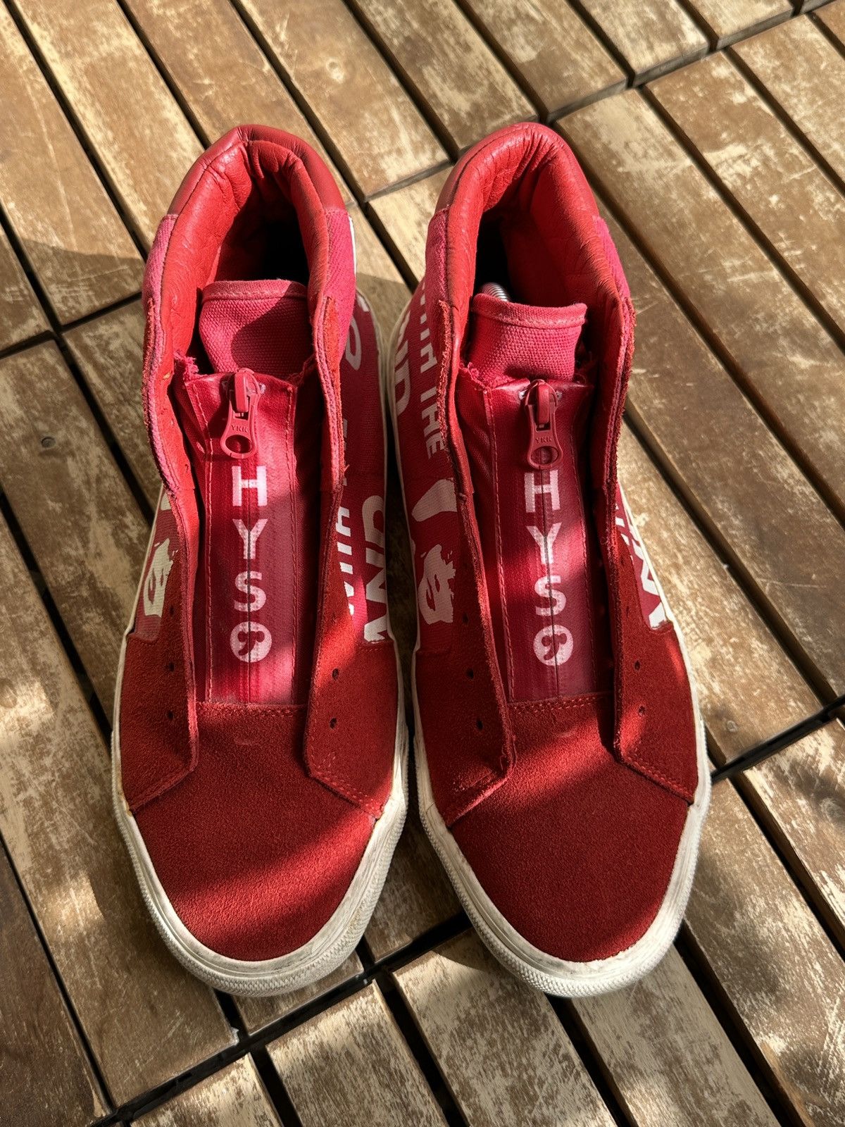 Hysteric Glamour OG Hysteric Glamour Zip High Top Sneakers Red Size US 9 / EU 42 - 2 Thumbnail