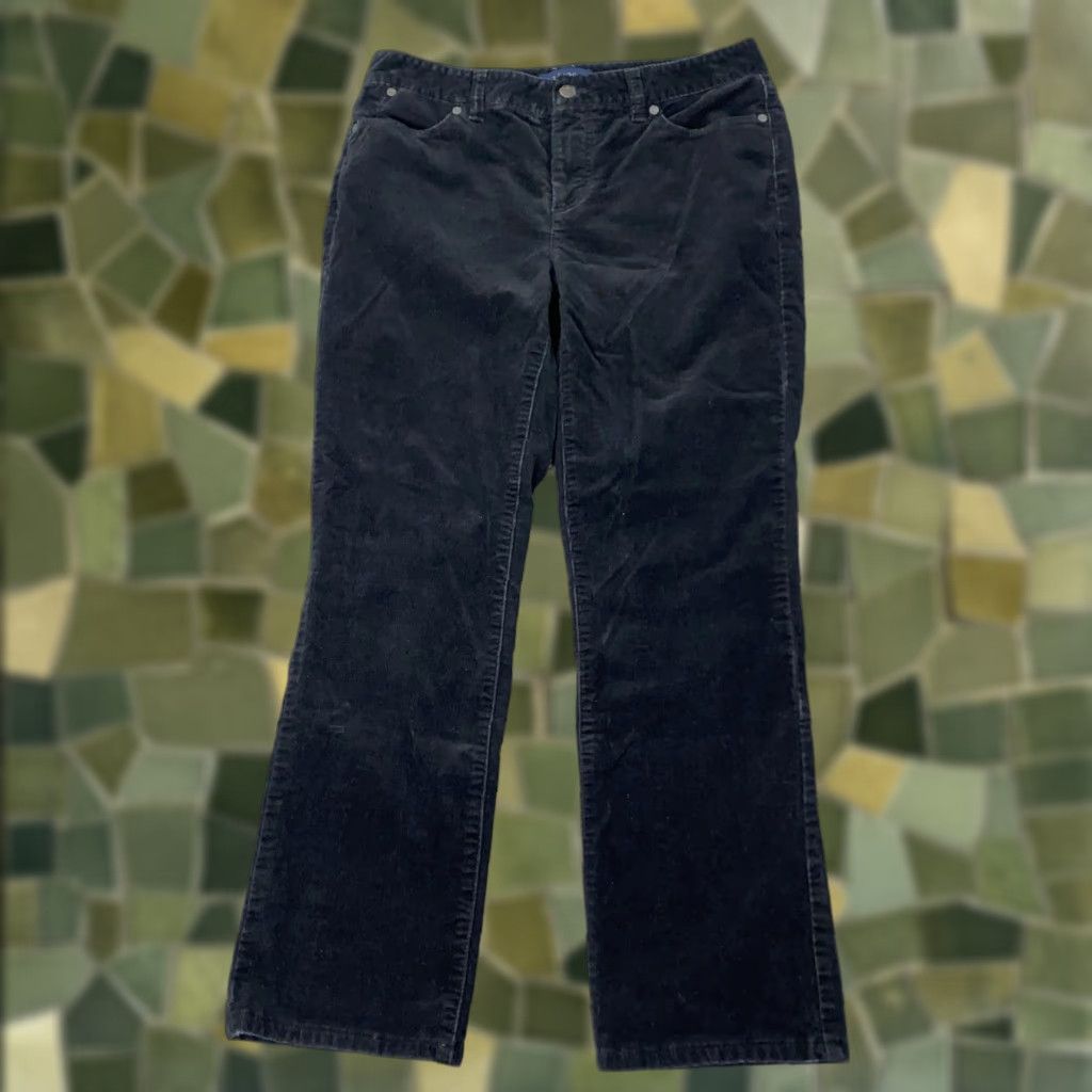 Talbots Talbots Heritage Pants Jeans Womens 8P Black Corduroy Straight Leg Stretch Pockets Zip Casual Womens Size 30" / US 8 / IT 44 - 1 Thumbnail