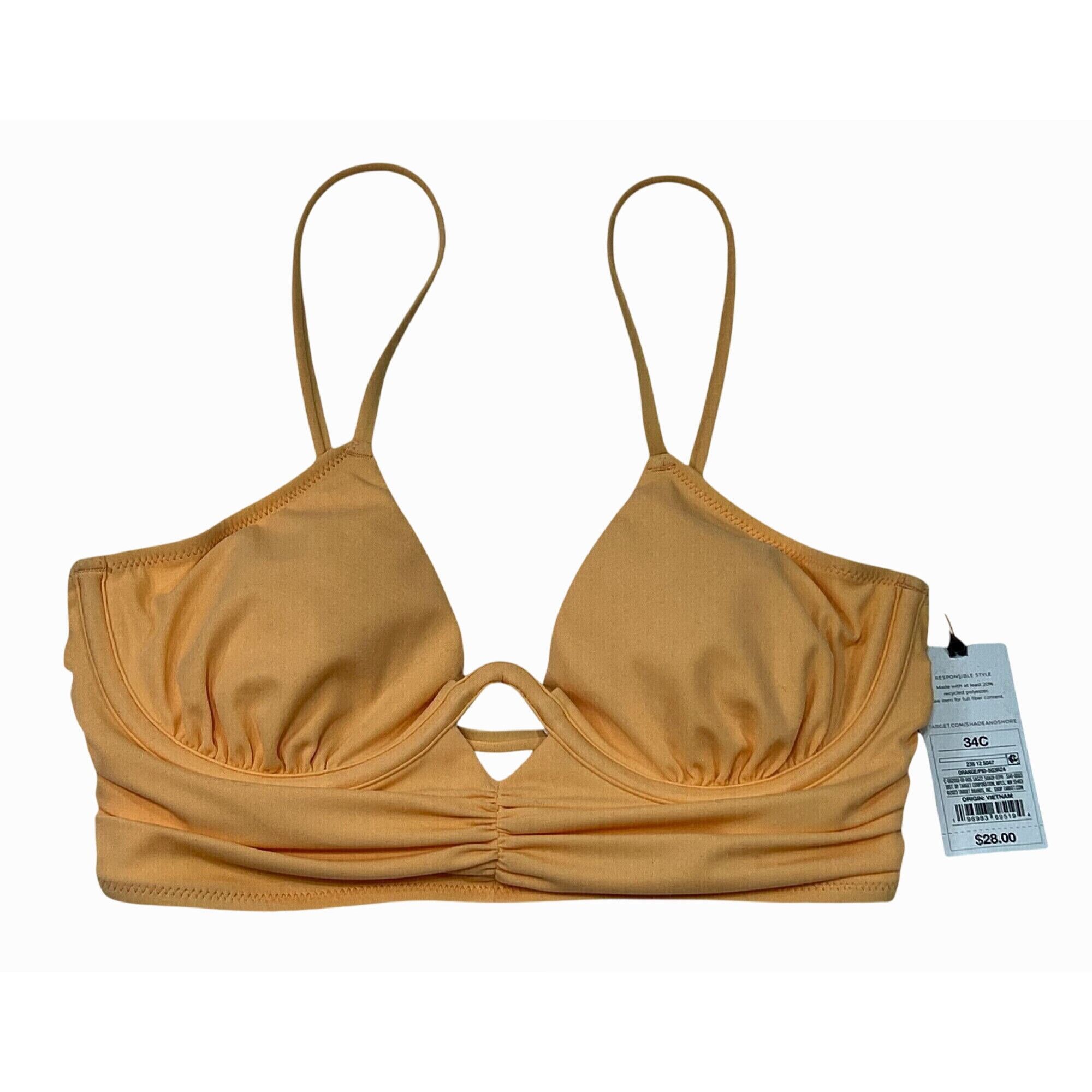 Other Shade & Shore - Women's Bikini Top Shirred Keyhole Underwire Size ONE SIZE - 3 Thumbnail