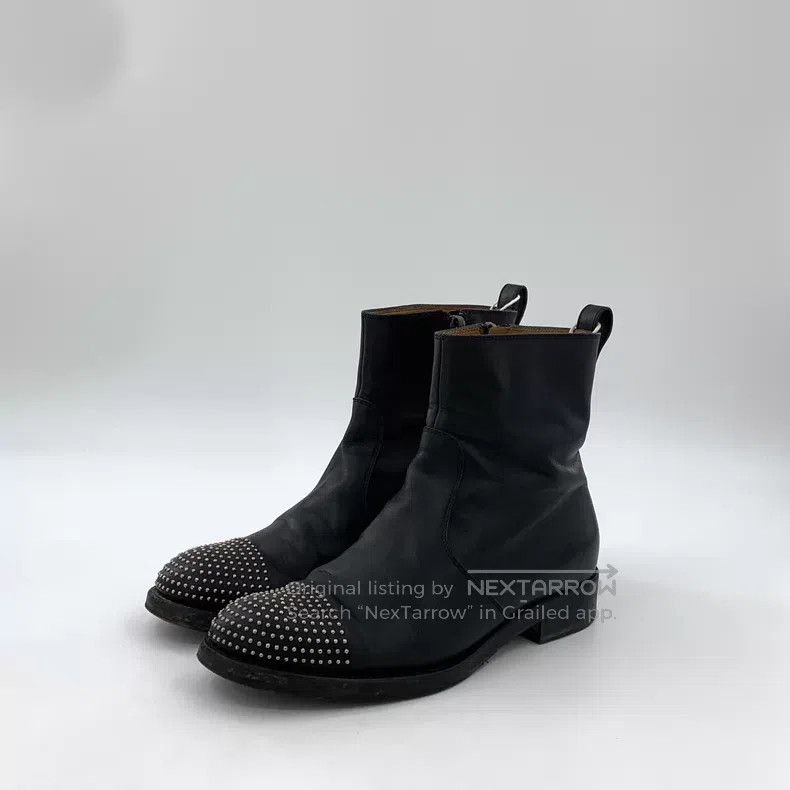 Gucci Gucci Black riveted low-heeled leather boots Size US 5.5 / IT 35.5 - 1 Thumbnail