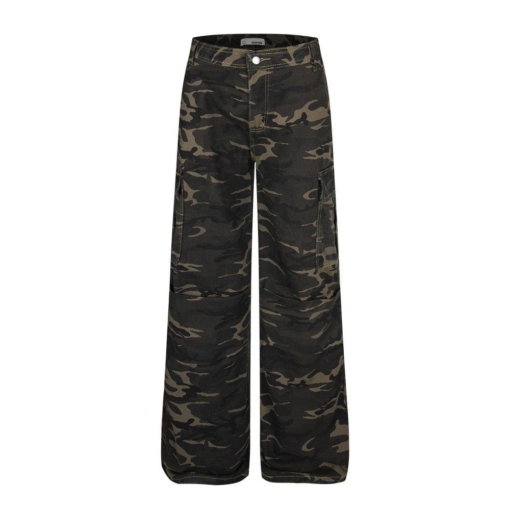 Vintage American loose casual straight camouflage work trousers Size US 32 / EU 48 - 1 Thumbnail